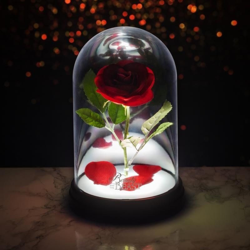 DISNEY LA BELLA E LA BESTIA ROSA INCANTATA LAMPADA