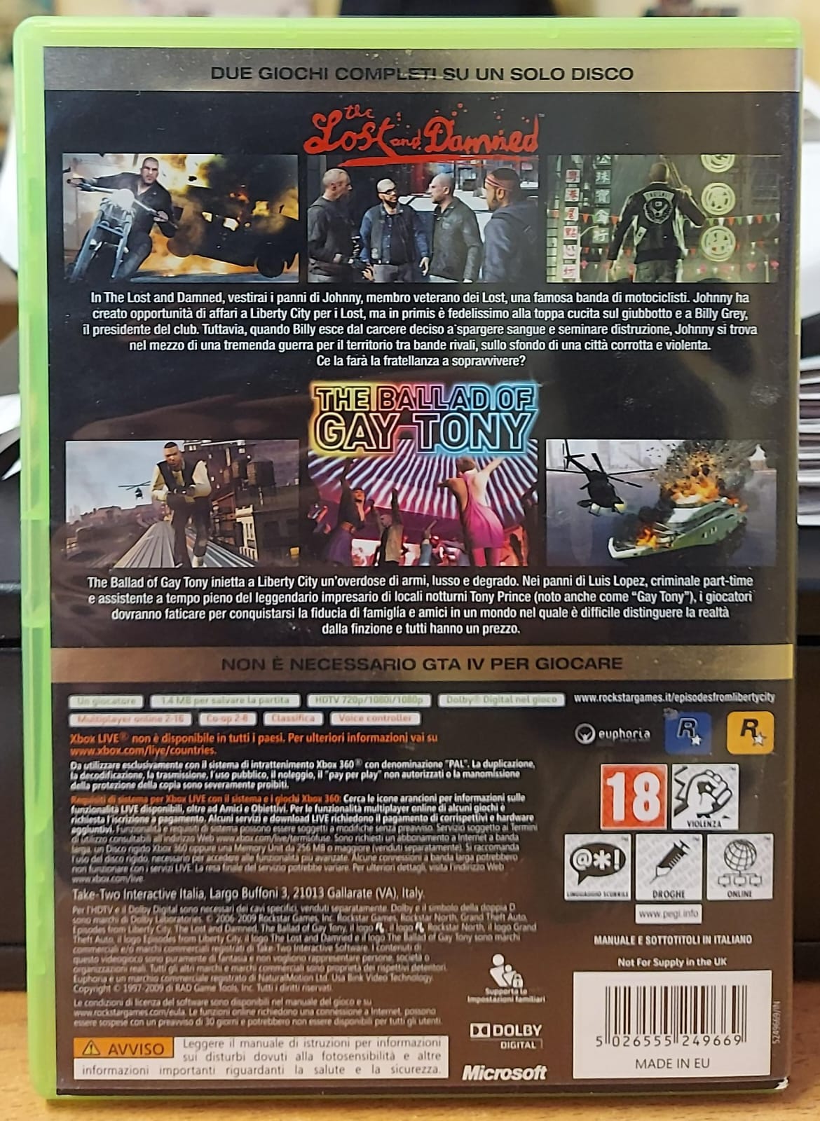 GTA - EPISODES FROM LIBERTY CITY (DUE GIOCHI COMPLETI)