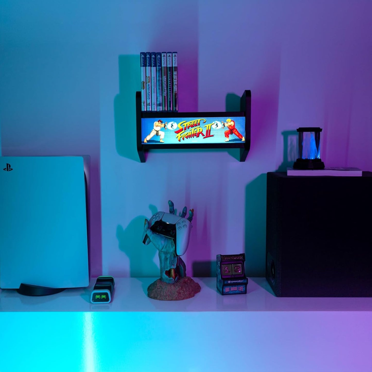 LAMPADA STREET FIGHTER + REGGILIBRI CON CAVO USB O BATTERIE