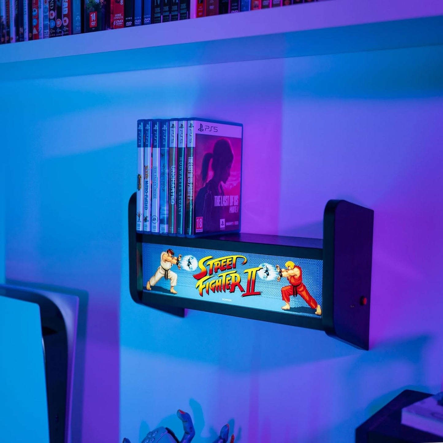 LAMPADA STREET FIGHTER + REGGILIBRI CON CAVO USB O BATTERIE