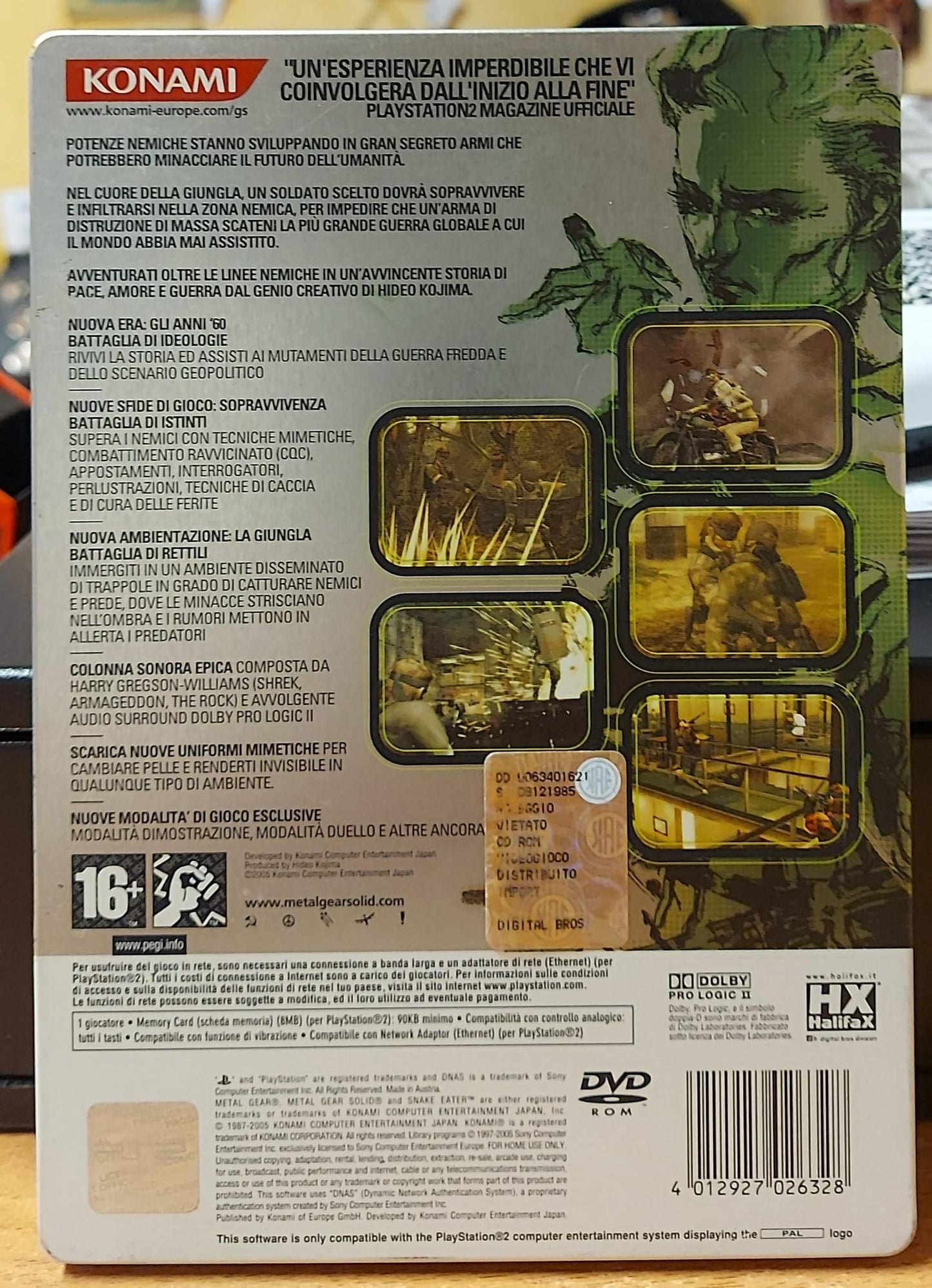 METAL GEAR SOLID 3 SNAKE EATER EDIZIONE LIMITATA CON STEELBOOK