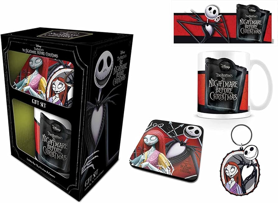 PYRAMID NIGHTMARE BEFORE CHRISTMAS (JACK&SALLY) MUG COASTER KEYCHAIN GIFT SET