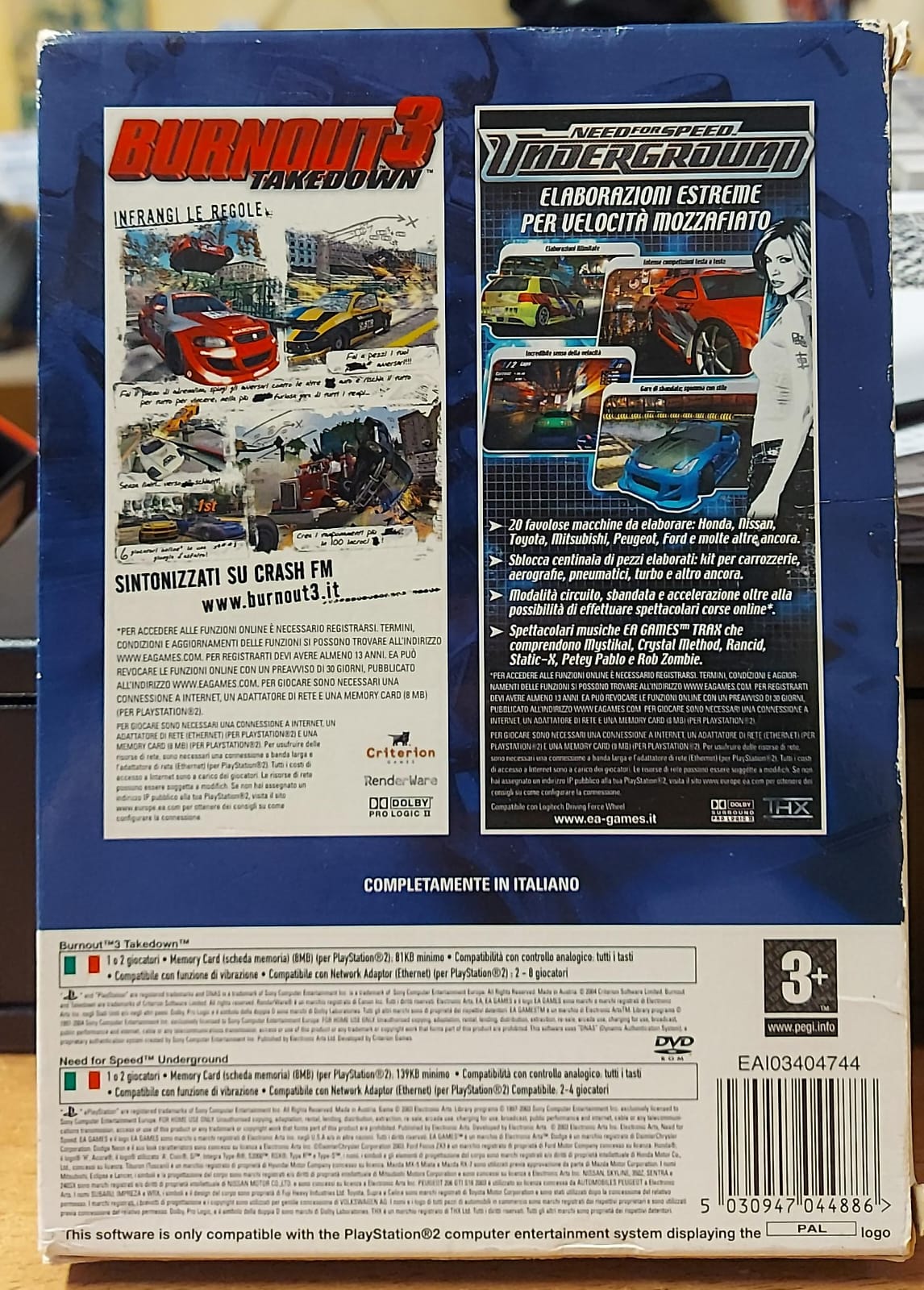 RACING COLLECTION - NEED FOR SPEED UNDERGROUND + BURNOUT 3