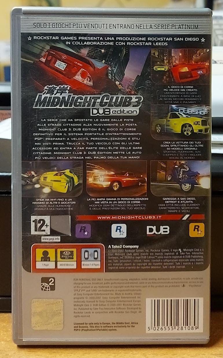 MIDNIGHT CLUB 3 DUB EDITION - PLATINUM