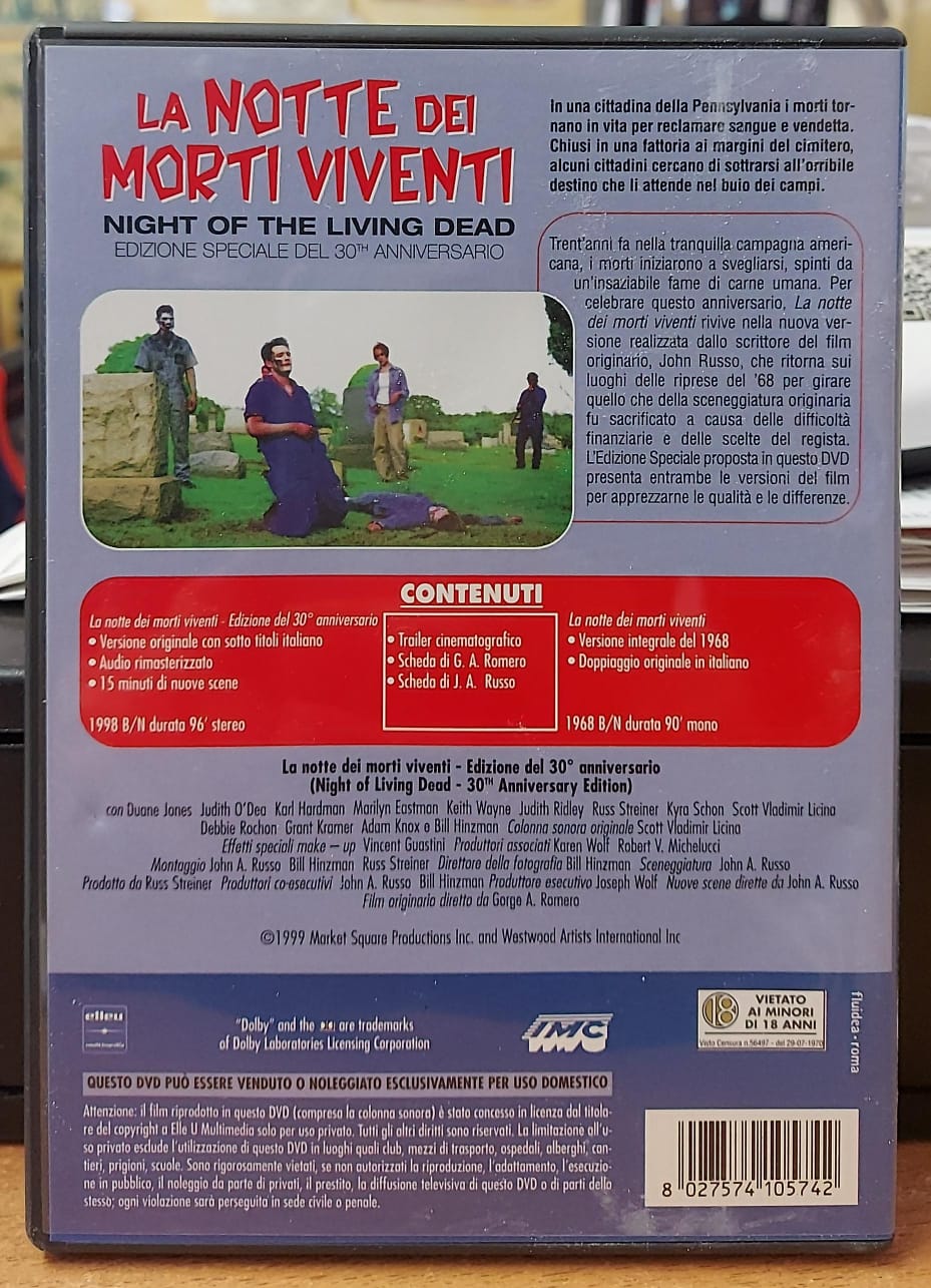 LA NOTTE DEI MORTI VIVENTI (1968) - EDIZIONE SPECIALE 30° ANNIVERSARIO