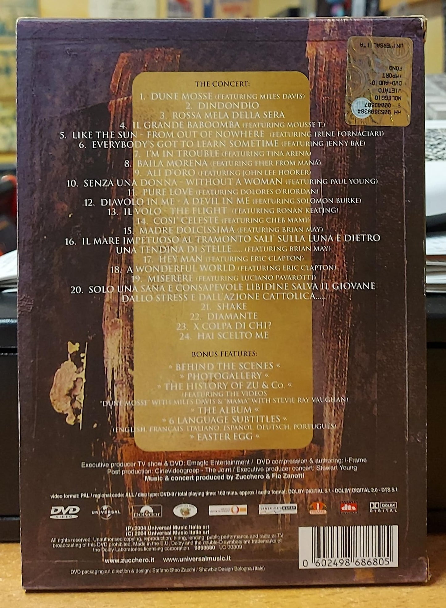 ZUCCHERO LIVE AT THE ROYAL ALBERT HALL LONDON 6 MAGGIO 2004