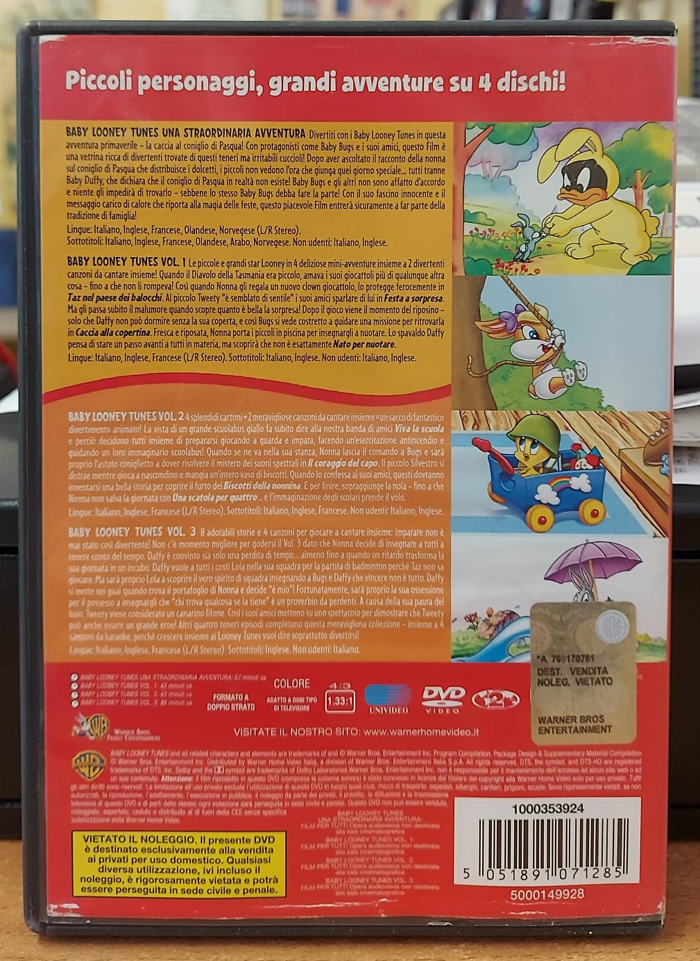 4 GRANDI CARTONI BABY LOONEY TUNES - 4 DVD