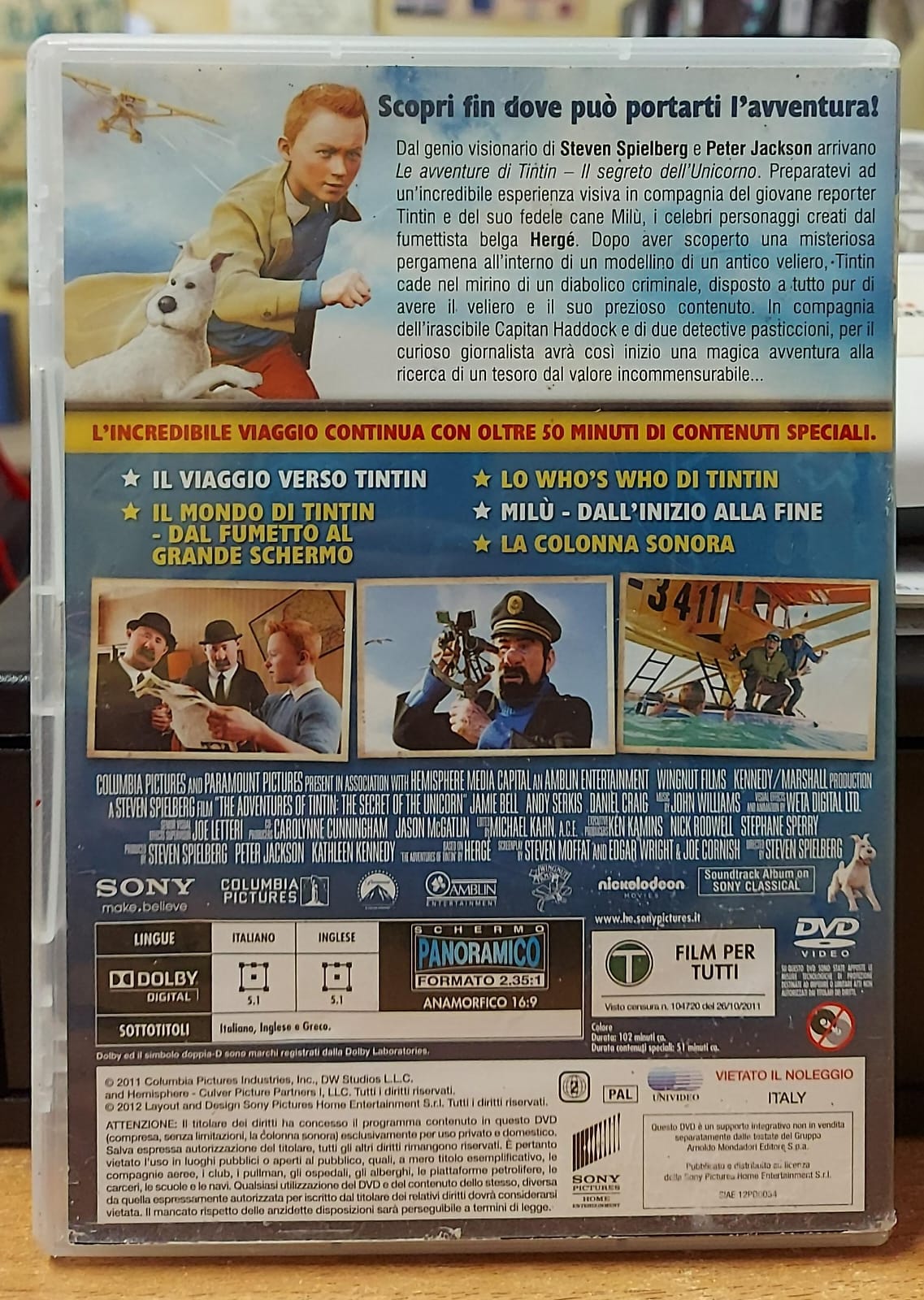 LE AVVENTURE DI TINTIN IL SEGRETO DELL'UNICORNO