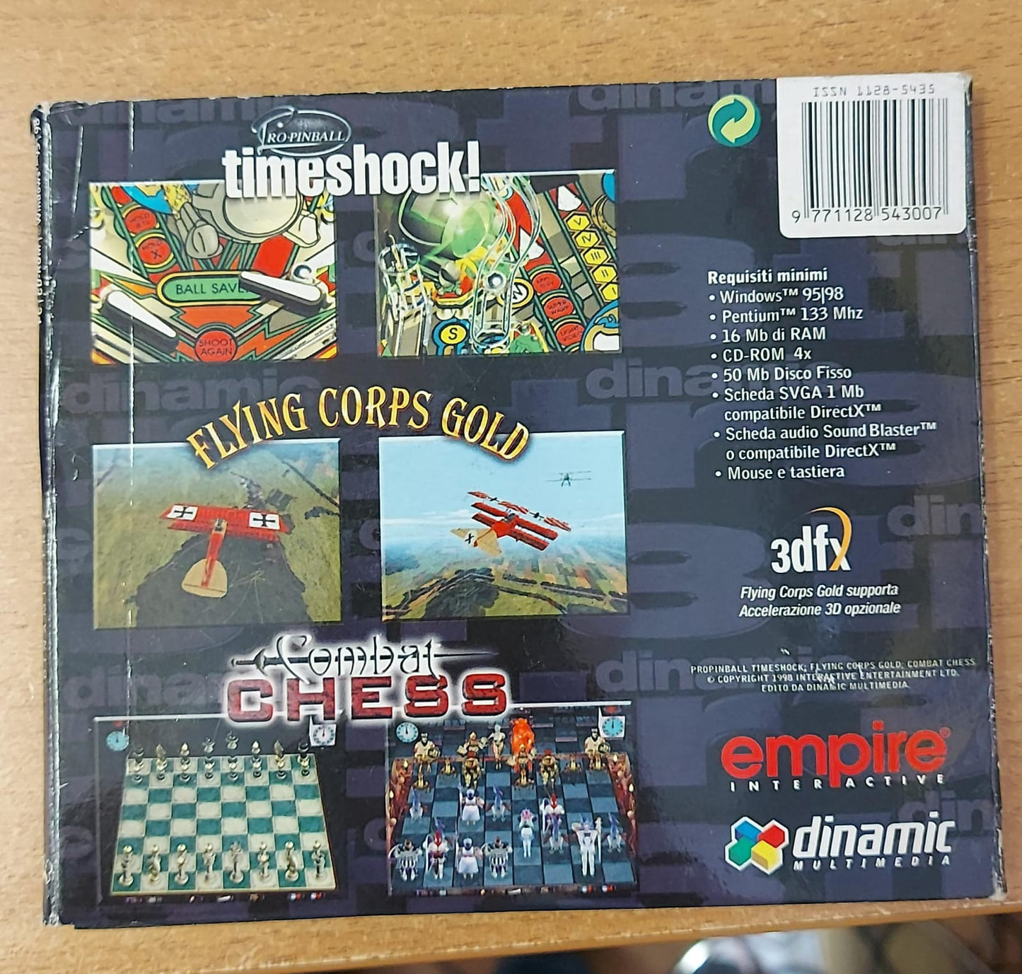 DINAMIC TR3 - PRO PINBALL TIMESHOCK + FLYING CORPS GOLD + COMBAT CHESS