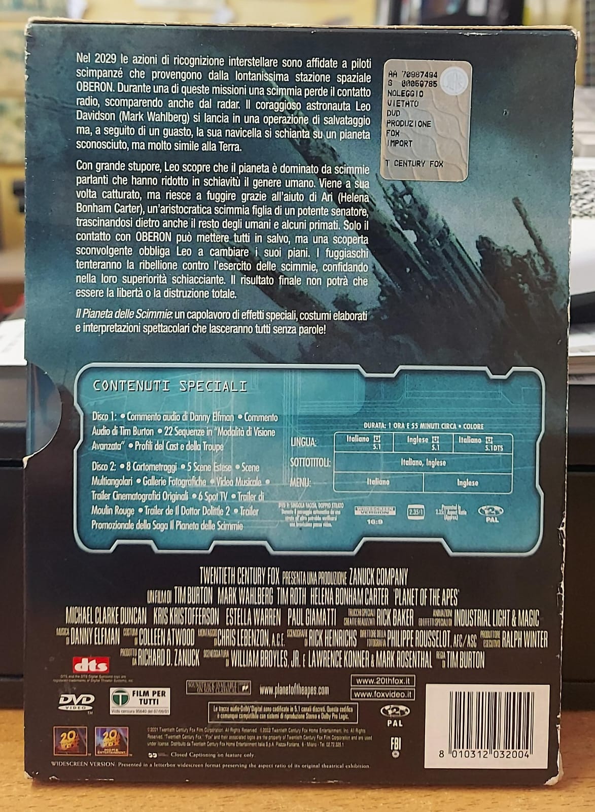 PLANET OF THE APES IL PIANETA DELLE SCIMMIE (2001) - EDIZIONE SPECIALE 2 DISCHI