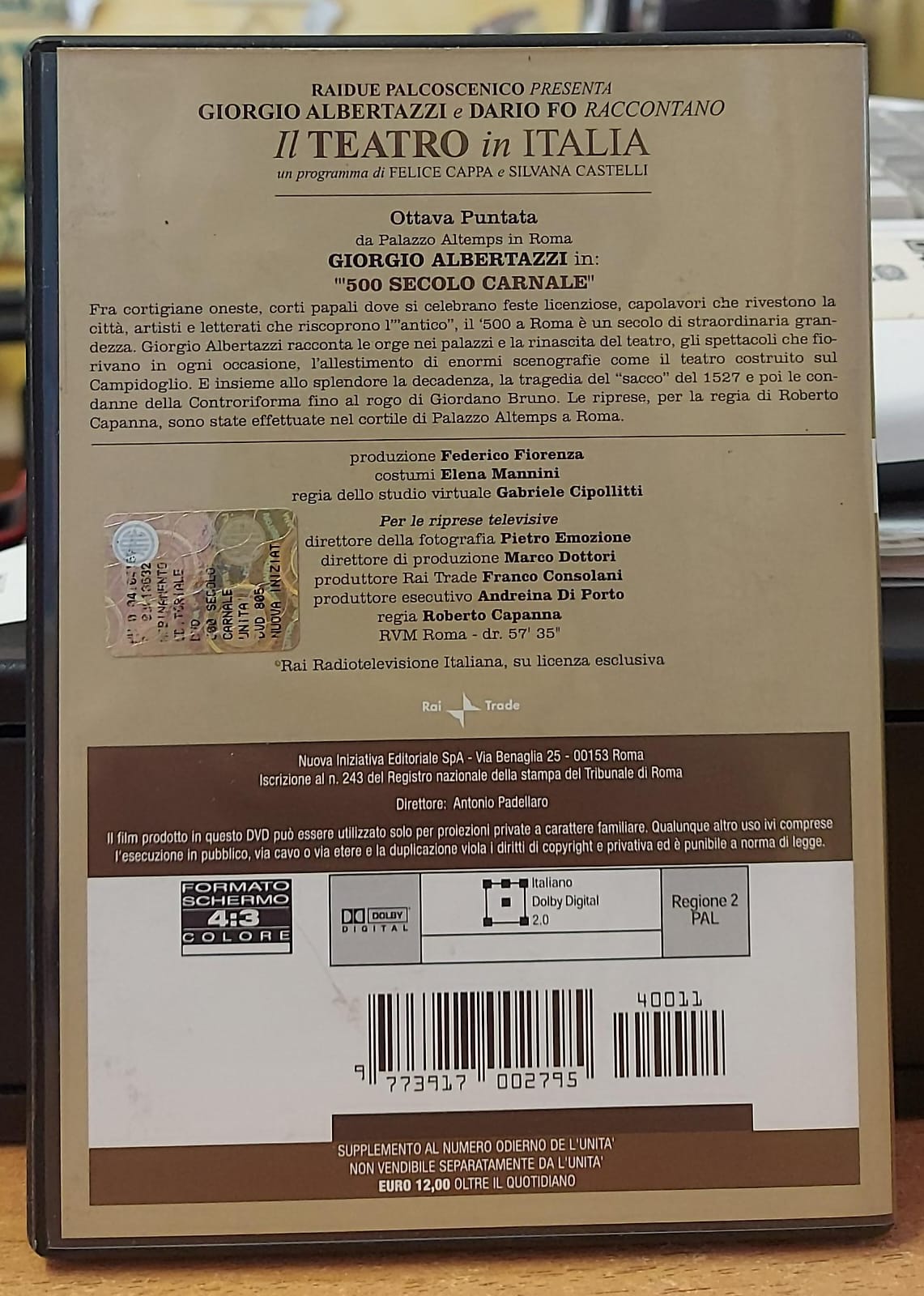 IL TEATRO IN ITALIA VOL.8 500 SECOLO CARNALE