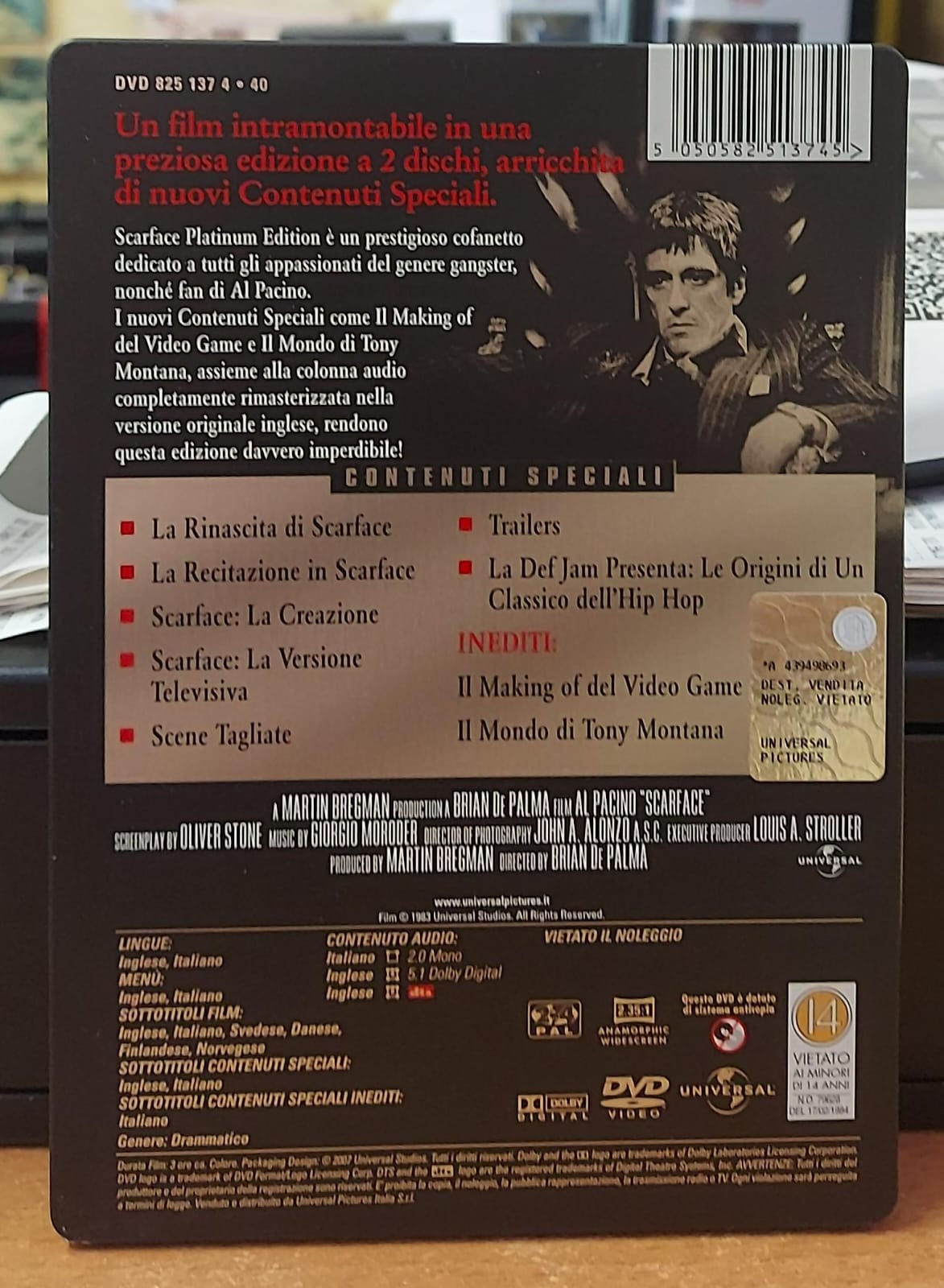 SCARFACE - PLATINUM EDITION CON STEELBOOK