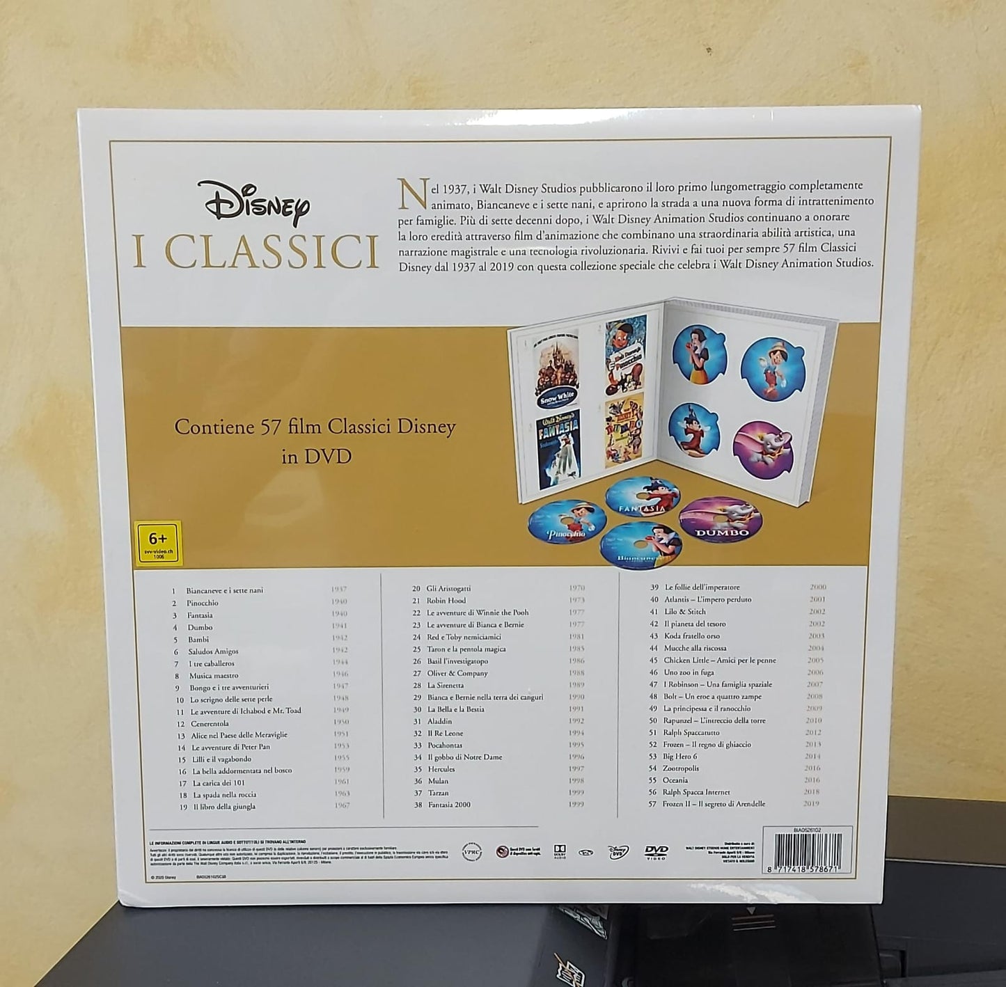 COFANETTO I CLASSICI DISNEY COLLEZIONE COMPLETA 57 DVD - NUOVO MAI APERTO