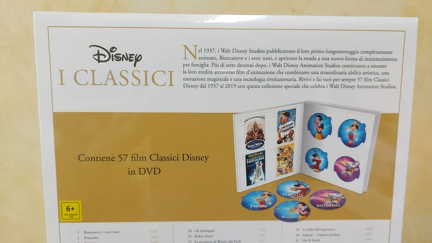 COFANETTO I CLASSICI DISNEY COLLEZIONE COMPLETA 57 DVD - NUOVO MAI APERTO