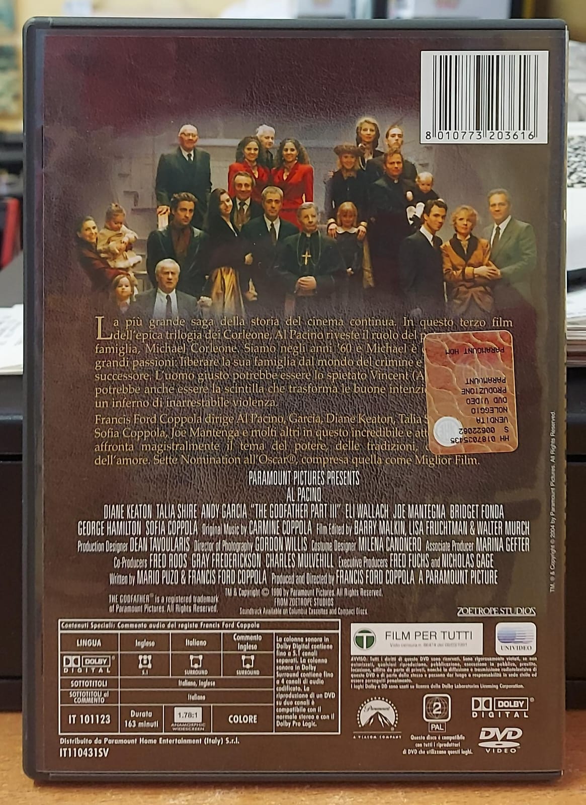 IL PADRINO PARTE III + CARTOLINE + LIBRETTO