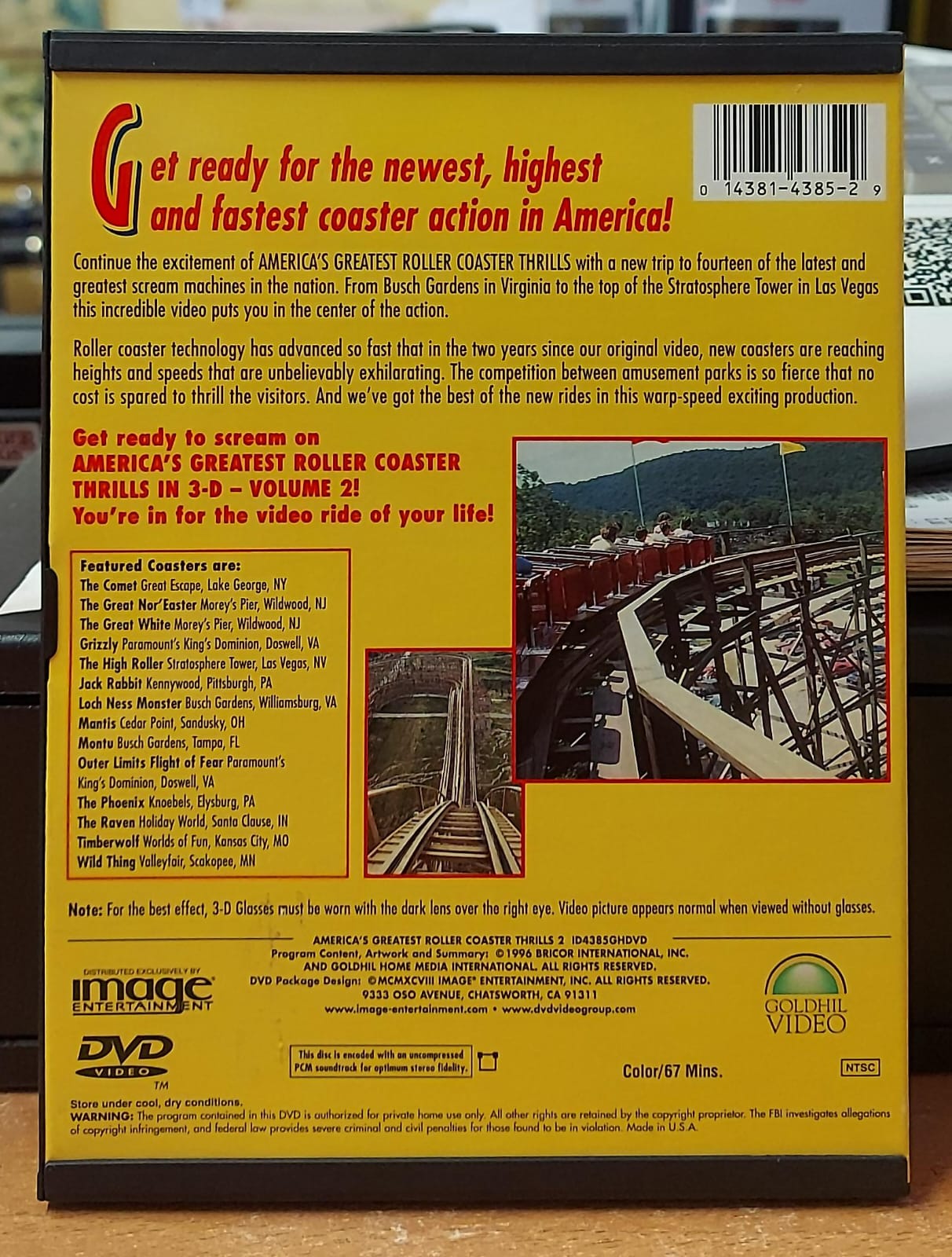 ROLLER COASTER THRILLS 2 IN 3-D - INCLUSI 2 PAIA DI OCCHIALI 3D