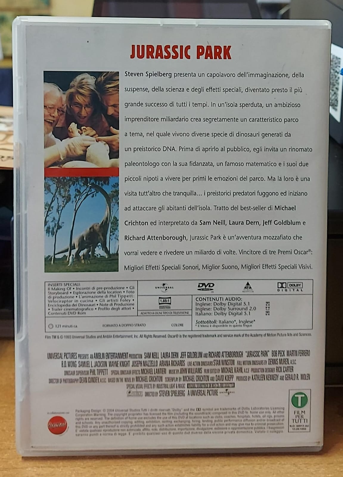 Jurassic Park DVD - Film Fantascienza Spielberg Edizione Italiana