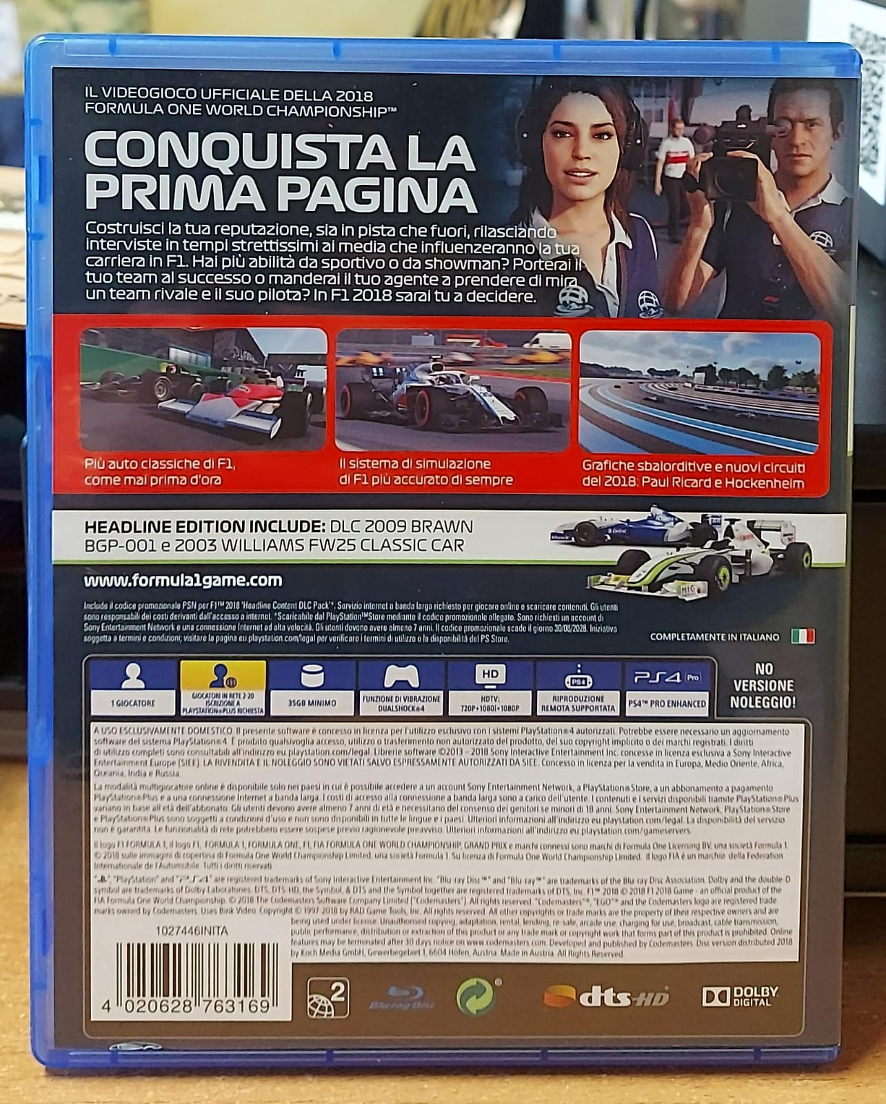 F1 2018 Headline Edition - PS4 Simulatore Corse Formula 1