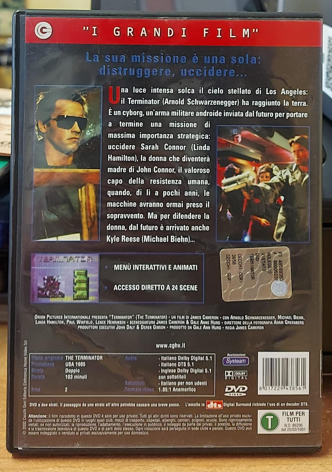 Terminator DVD Usato - Film Fantascienza Cult Arnold Schwarzenegger