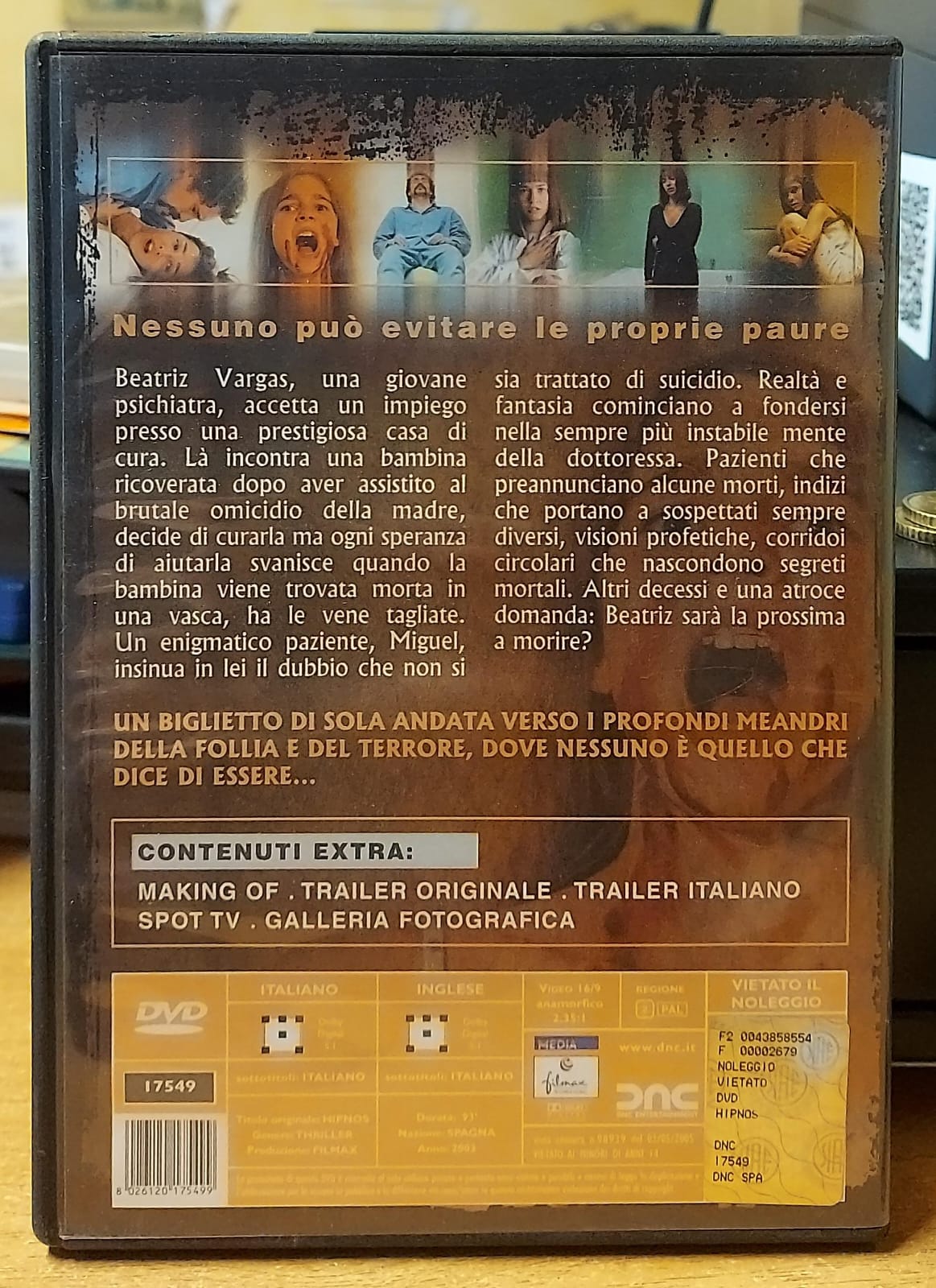 Hipnos - DVD Thriller Psicologico Ipnosi e Suspense