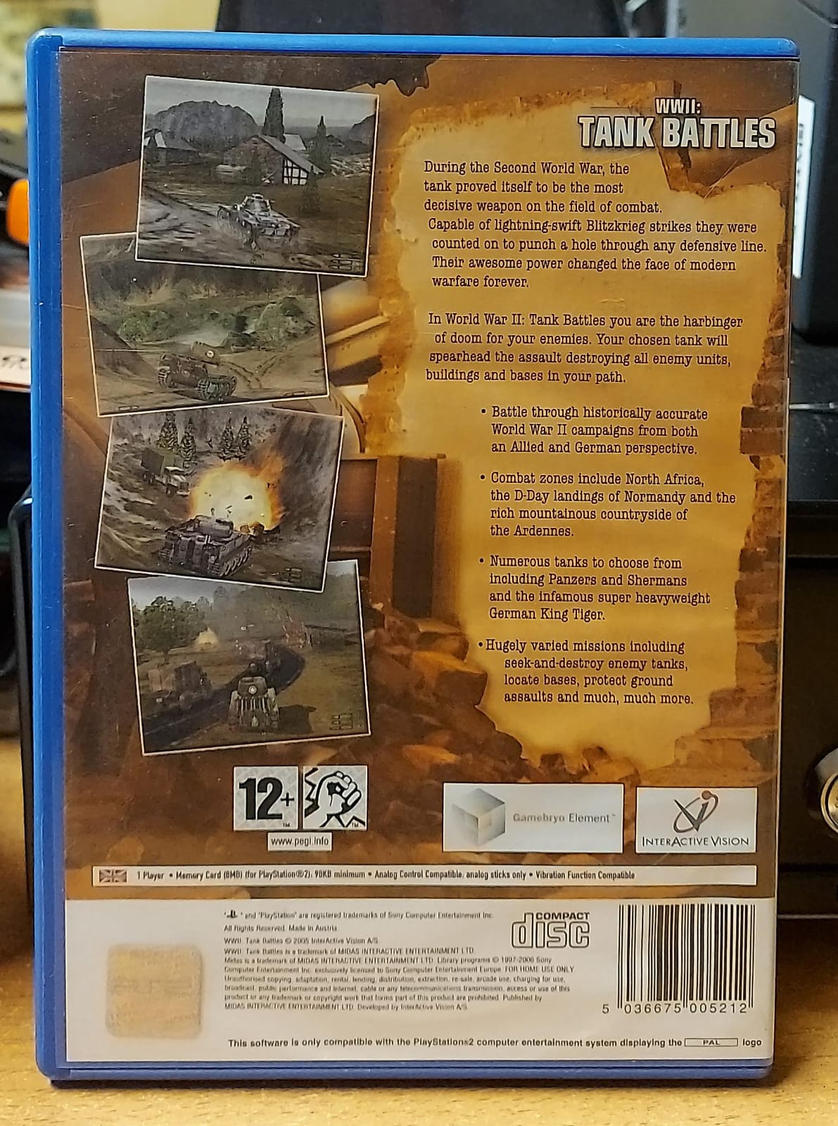 WWII Tank Battles PS2 - Gioco Completo Simulatore Carri