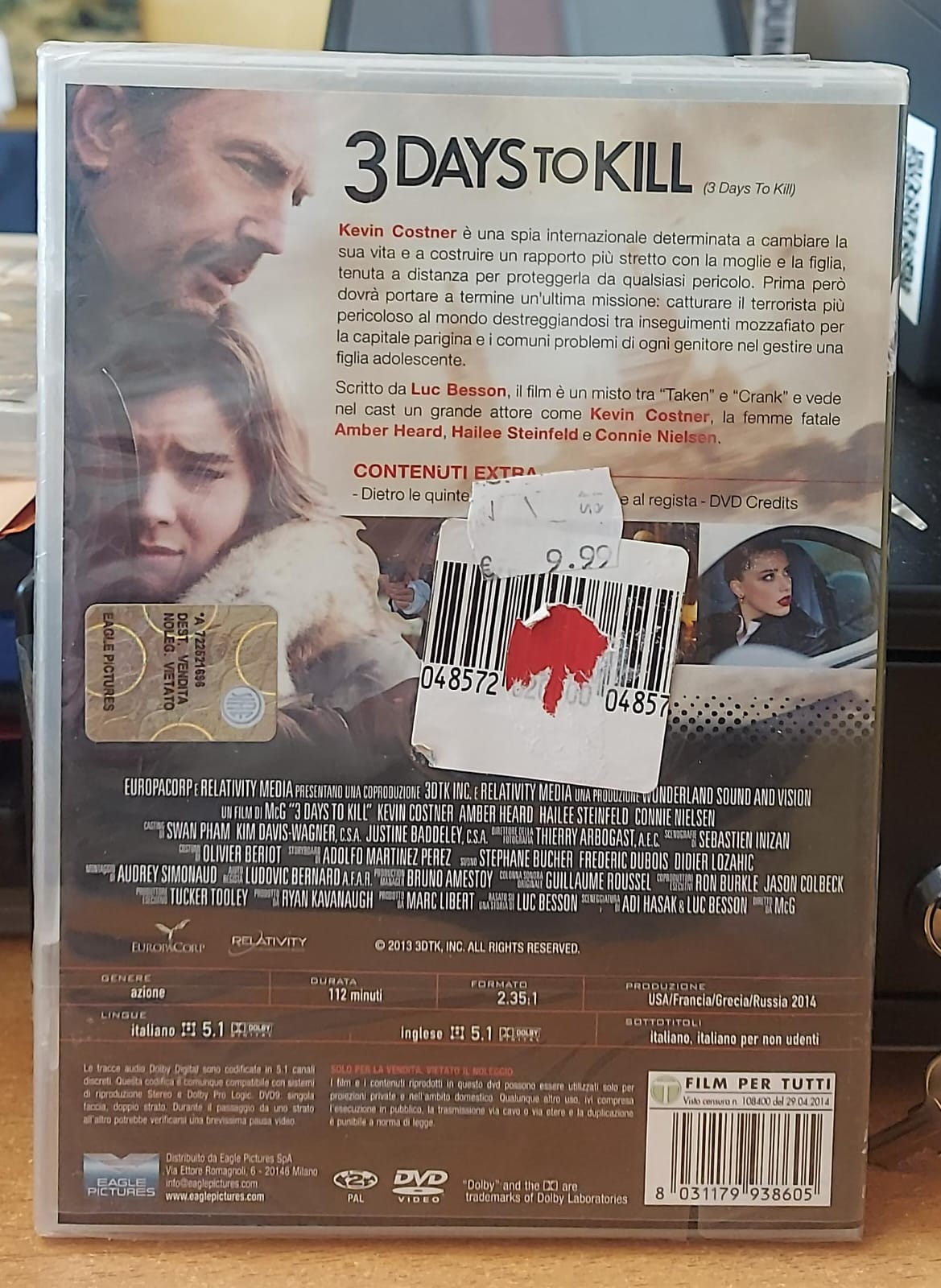 3 Days to Kill – DVD Nuovo Sigillato