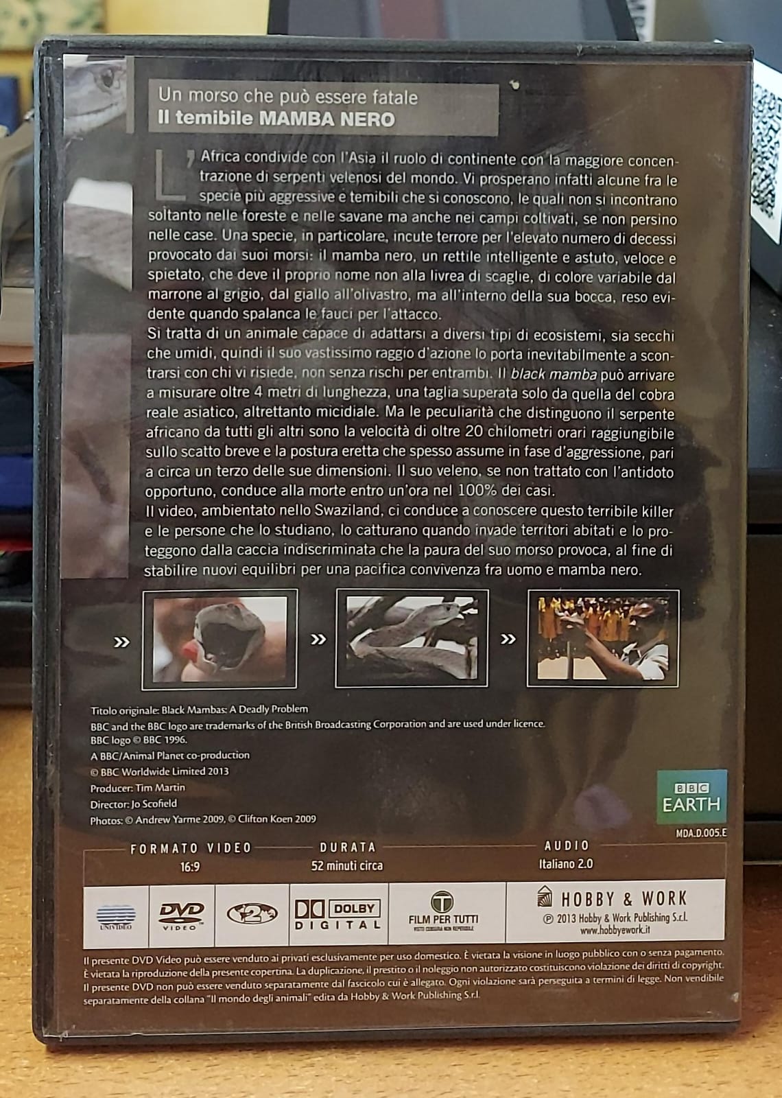 Il Temibile Mamba Nero - Il Mondo degli Animali BBC | DVD Usato