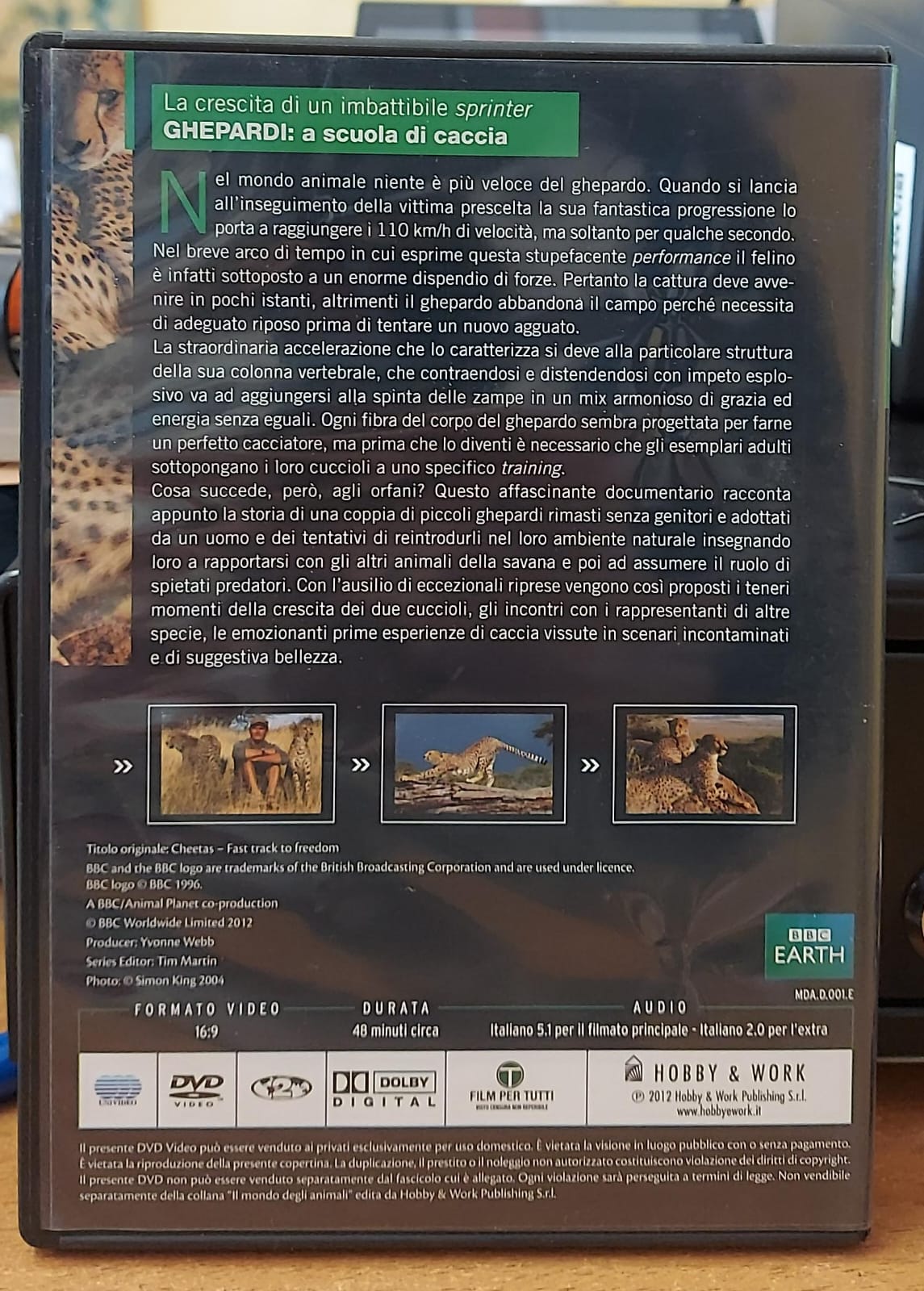 GHEPARDI A SCUOLA DI CACCIA - Il Mondo degli Animali BBC | DVD Usato