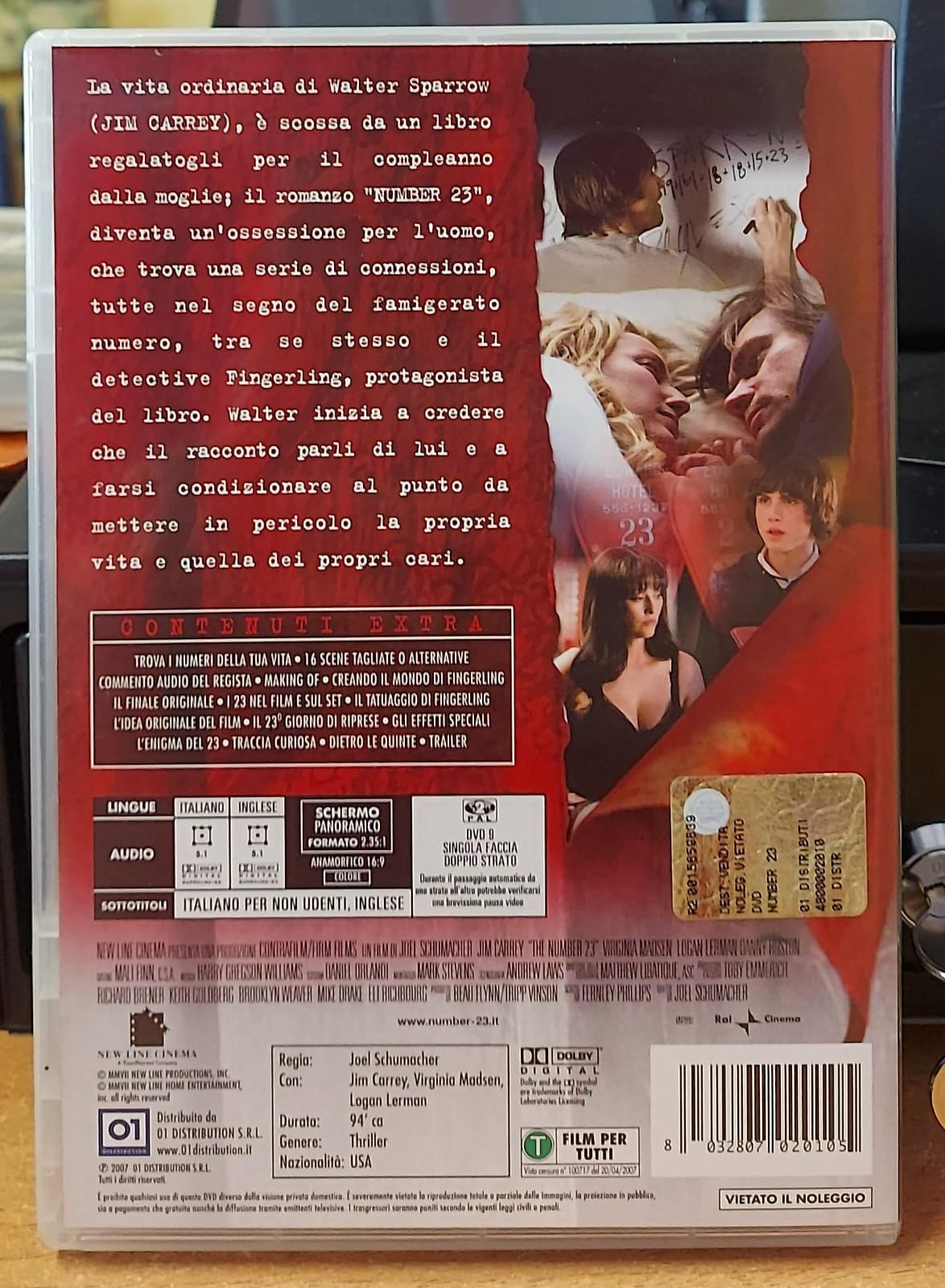 Number 23 (2007) DVD - Thriller Psicologico con Jim Carrey