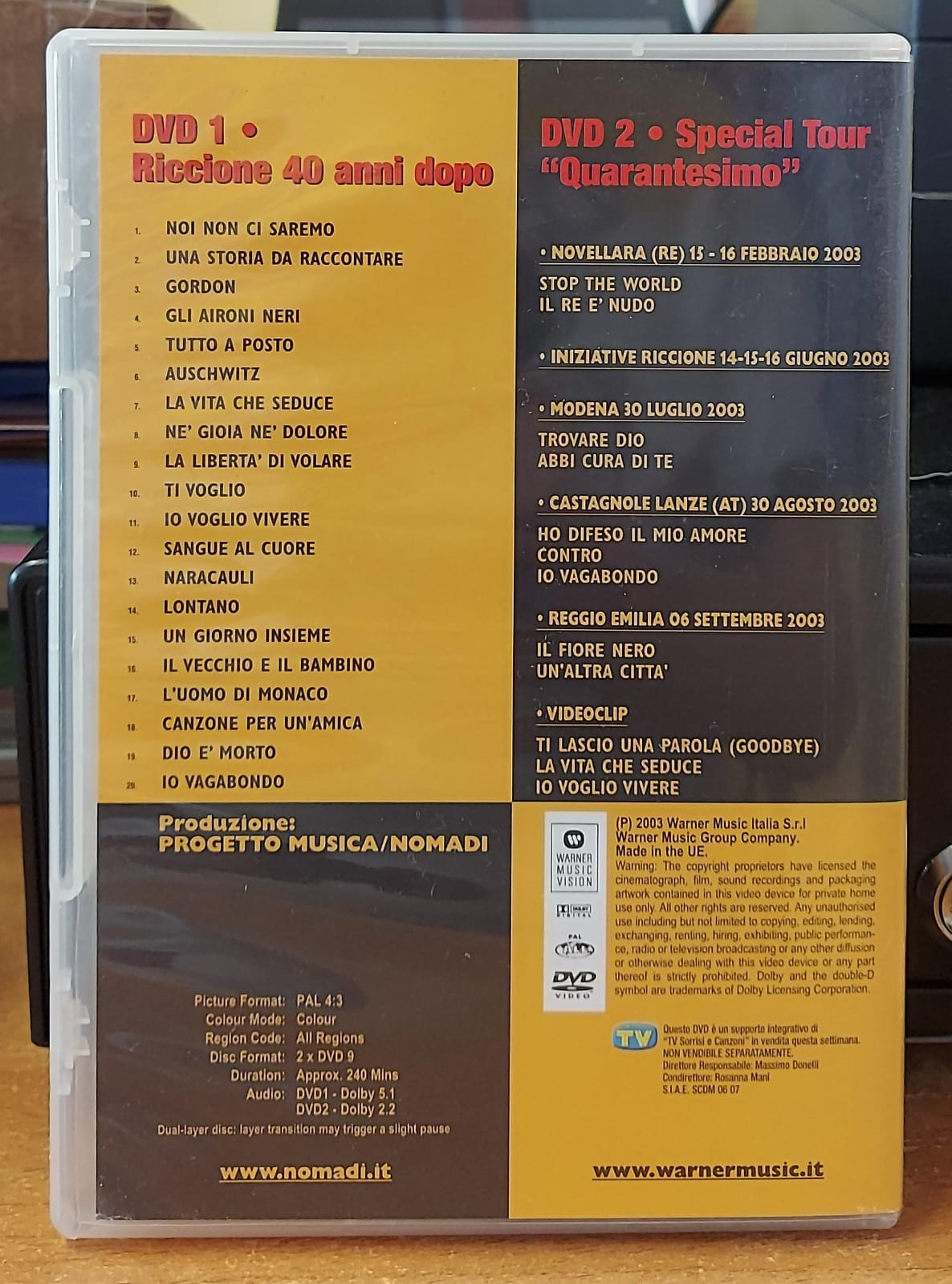 NOMADI QUARANTA - DOPPIO DVD