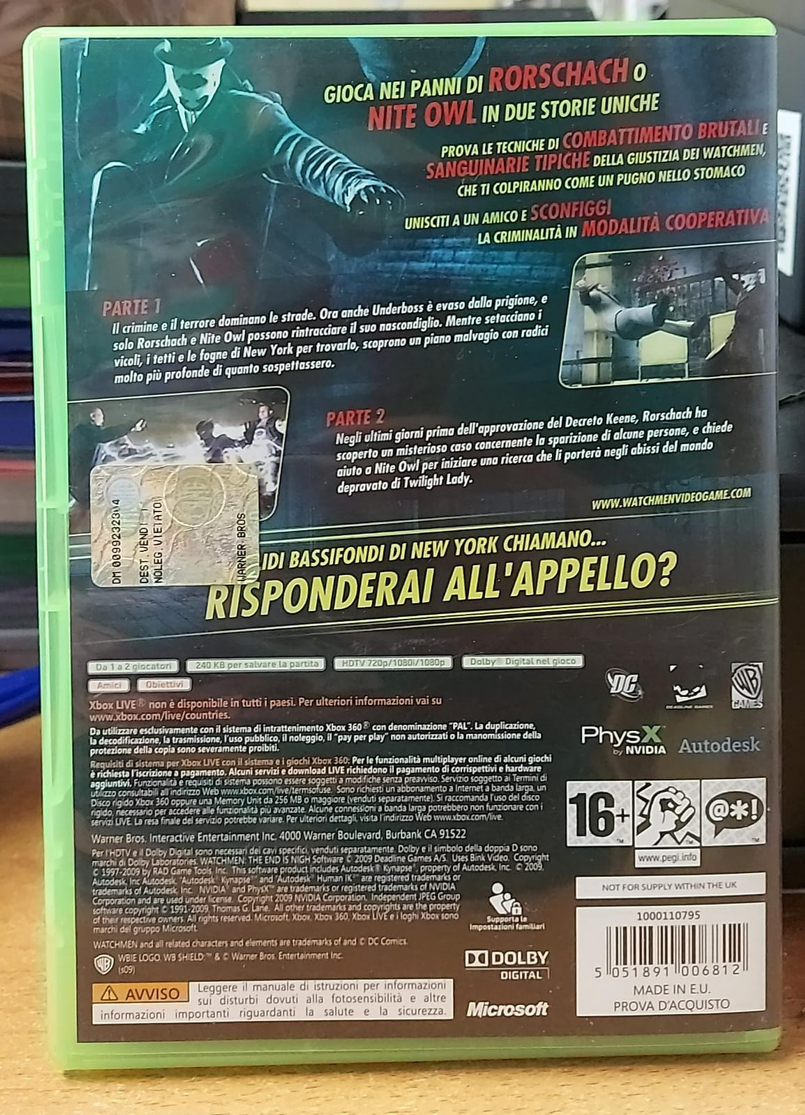 Watchmen: La Fine è Vicina - Parte 1 e 2 - Xbox 360 Usato