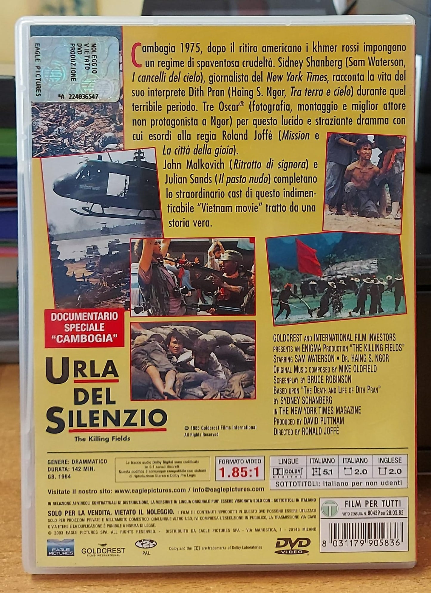 Urla del Silenzio (The Killing Fields) – John Malkovich, Julian Sands DVD Eagle Pictures 1984