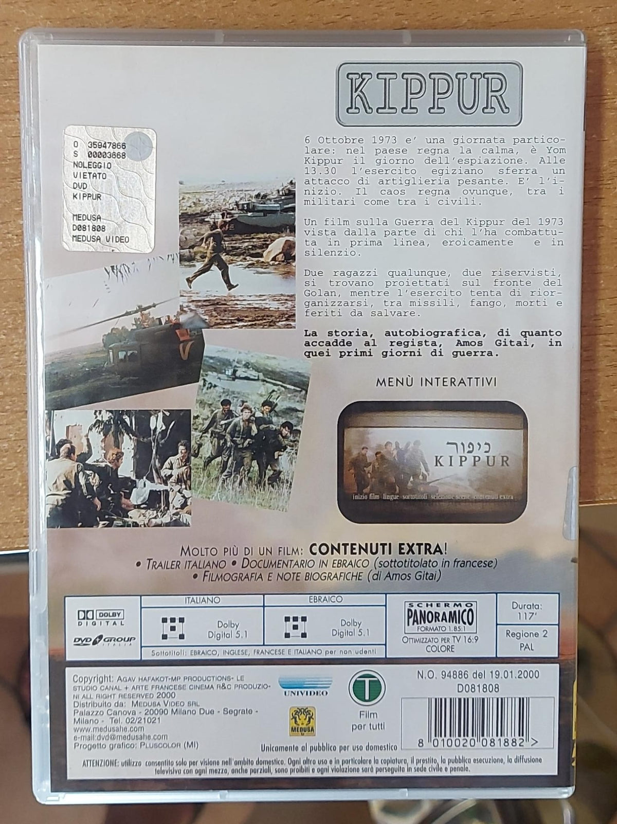 Kippur – Copertina posteriore DVD