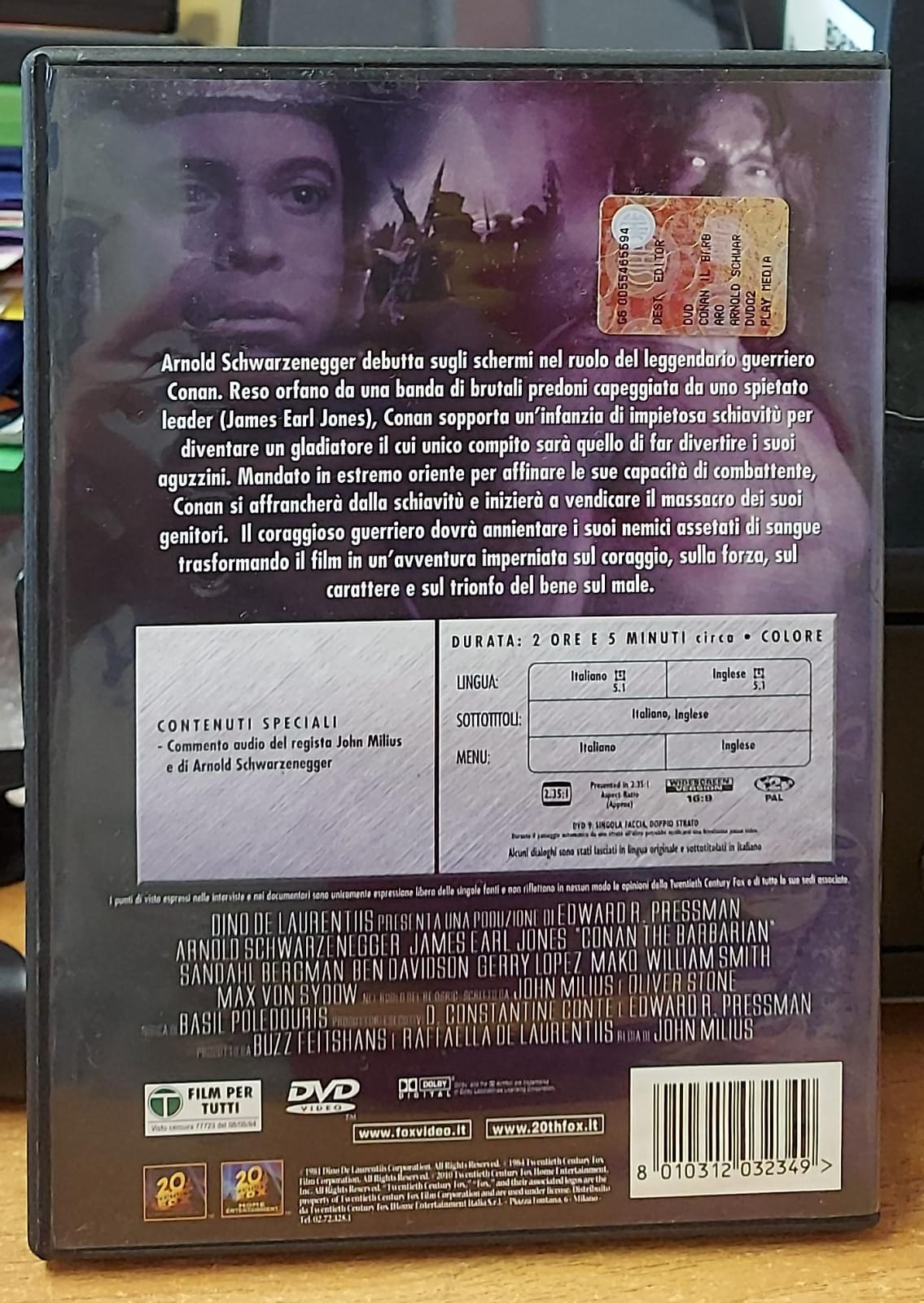 Retro DVD Conan il barbaro con trama, contenuti speciali e codice a barre