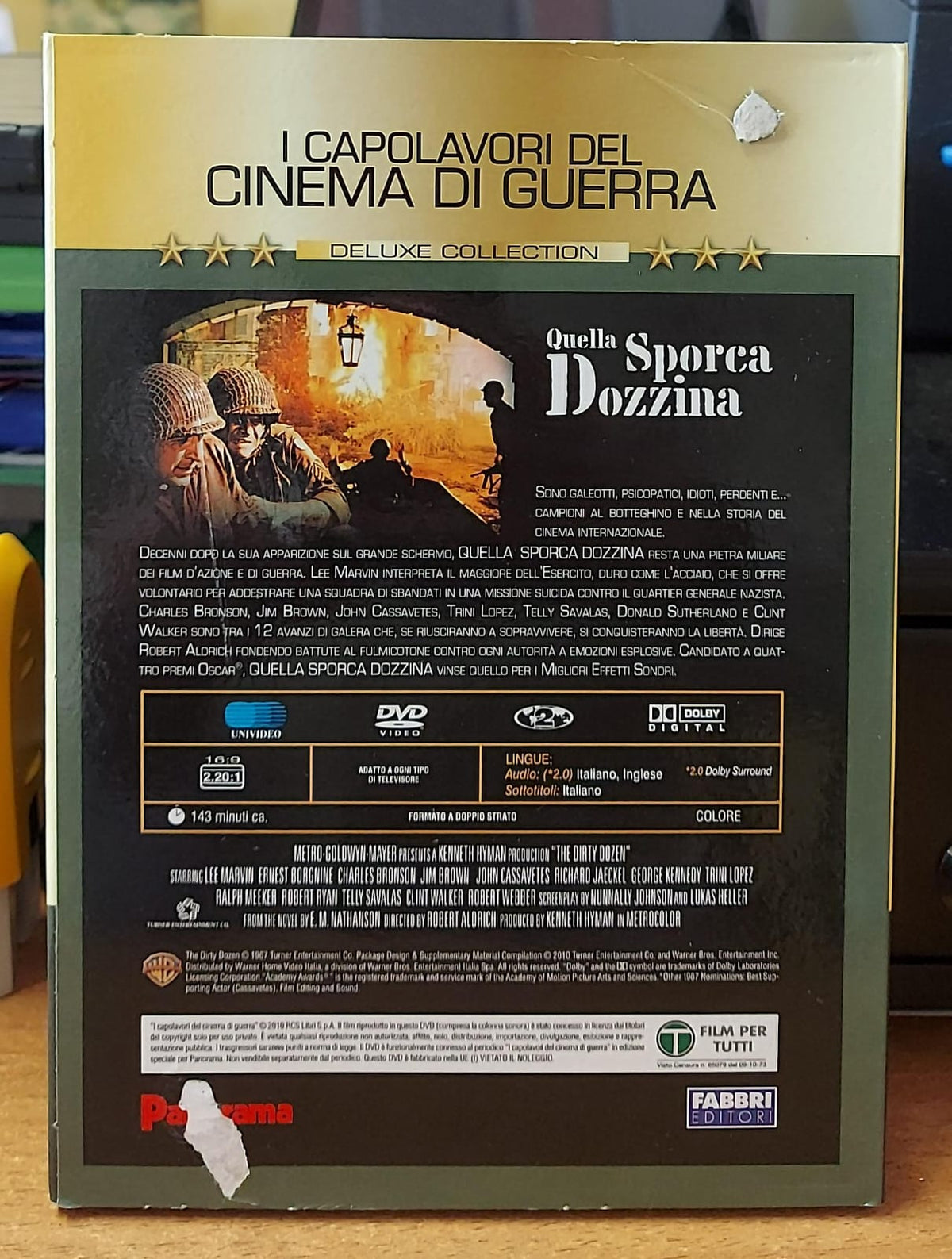 Retro del DVD Quella sporca dozzina con dettagli tecnici