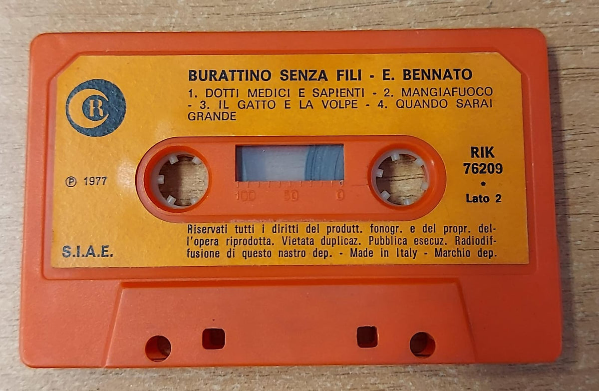 Edoardo Bennato Burattino senza fili musicassetta arancione, lato 2