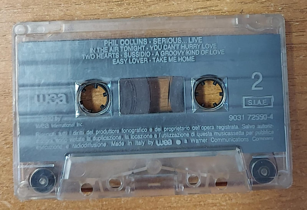 Phil Collins Serious Live musicassetta WEA, lato 2