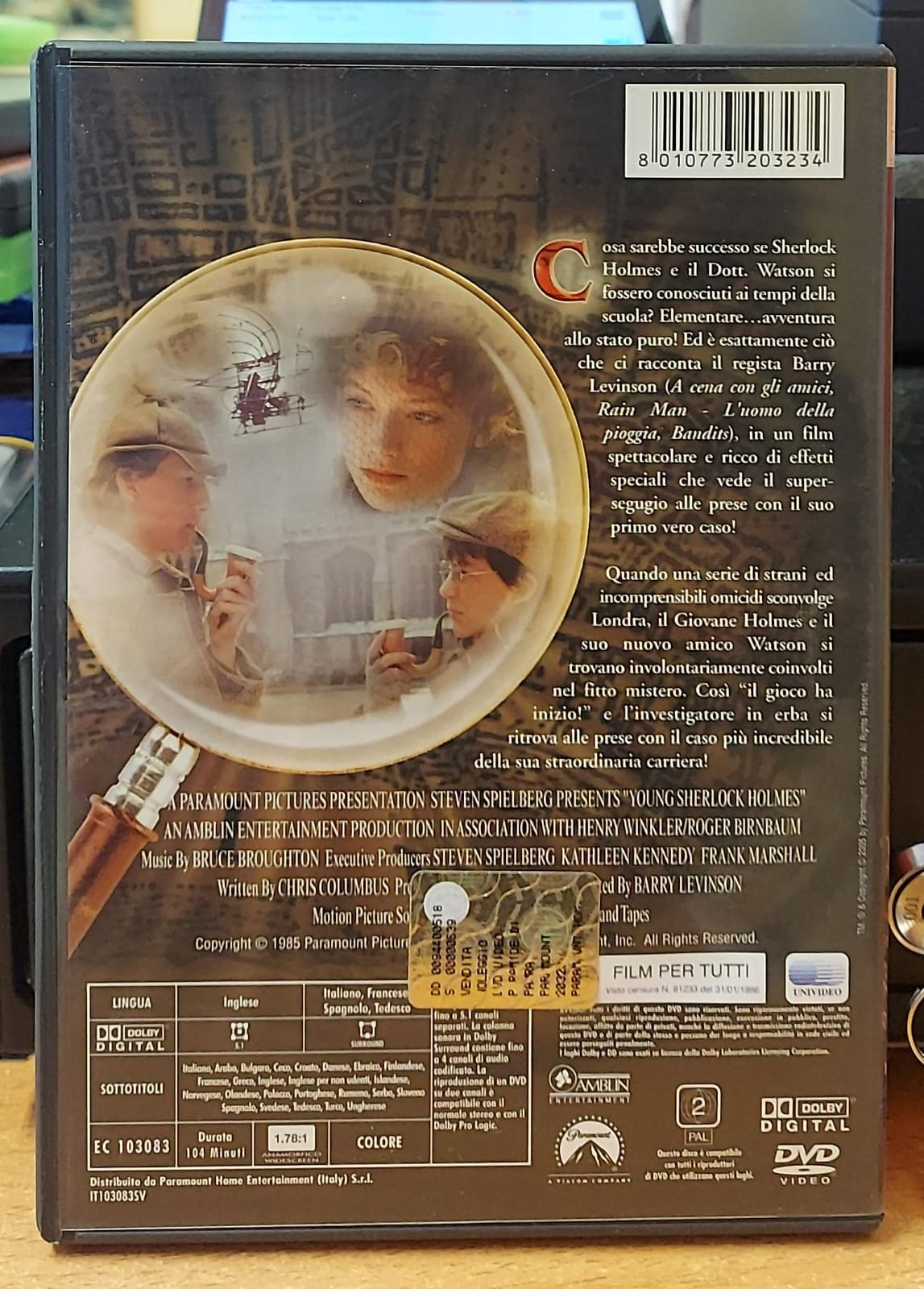 Piramide di paura DVD usato – retro copertina con dettagli tecnici e codice a barre