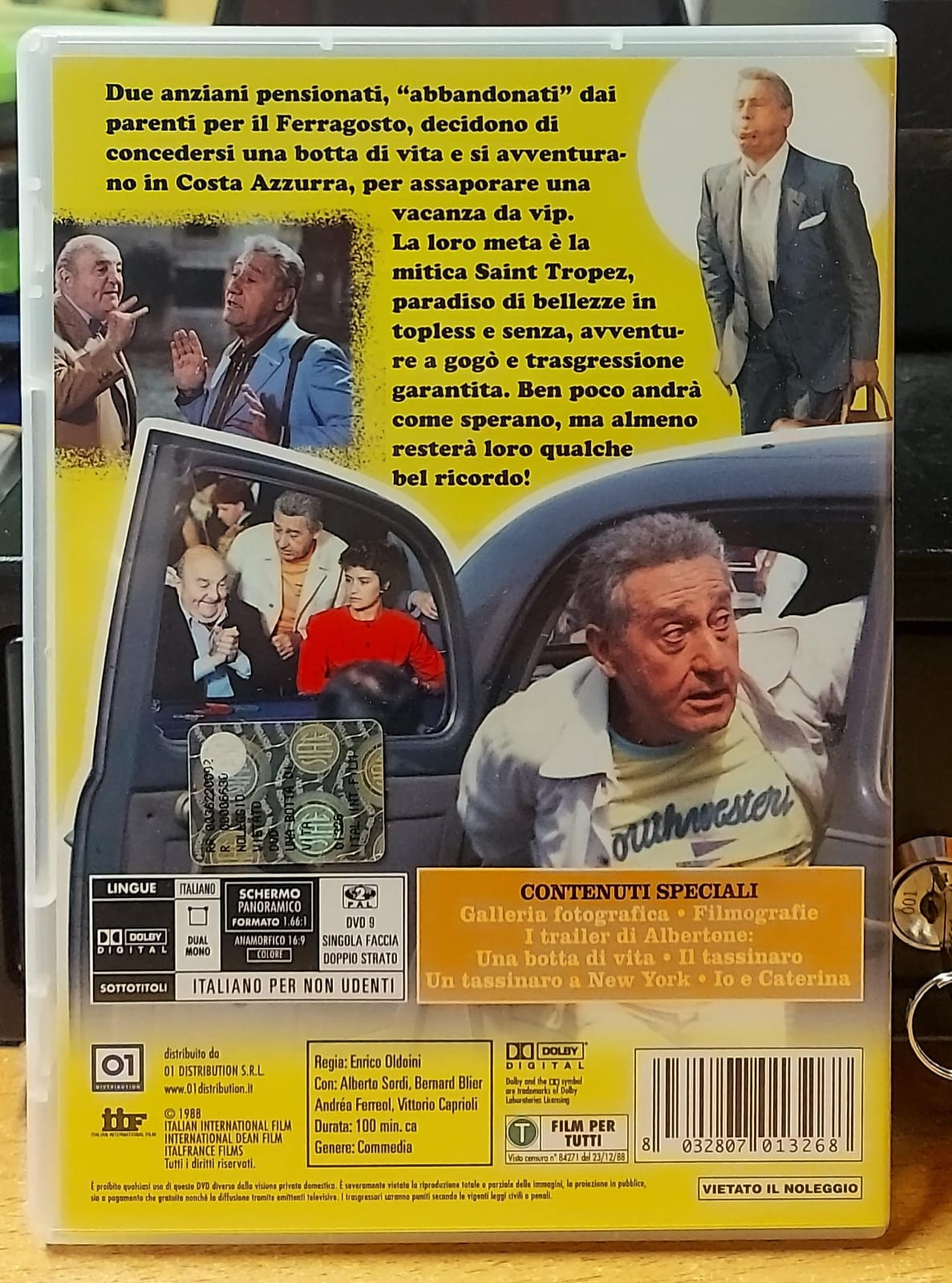 Retro copertina DVD Una Botta di Vita con trama, dettagli tecnici e codice a barre