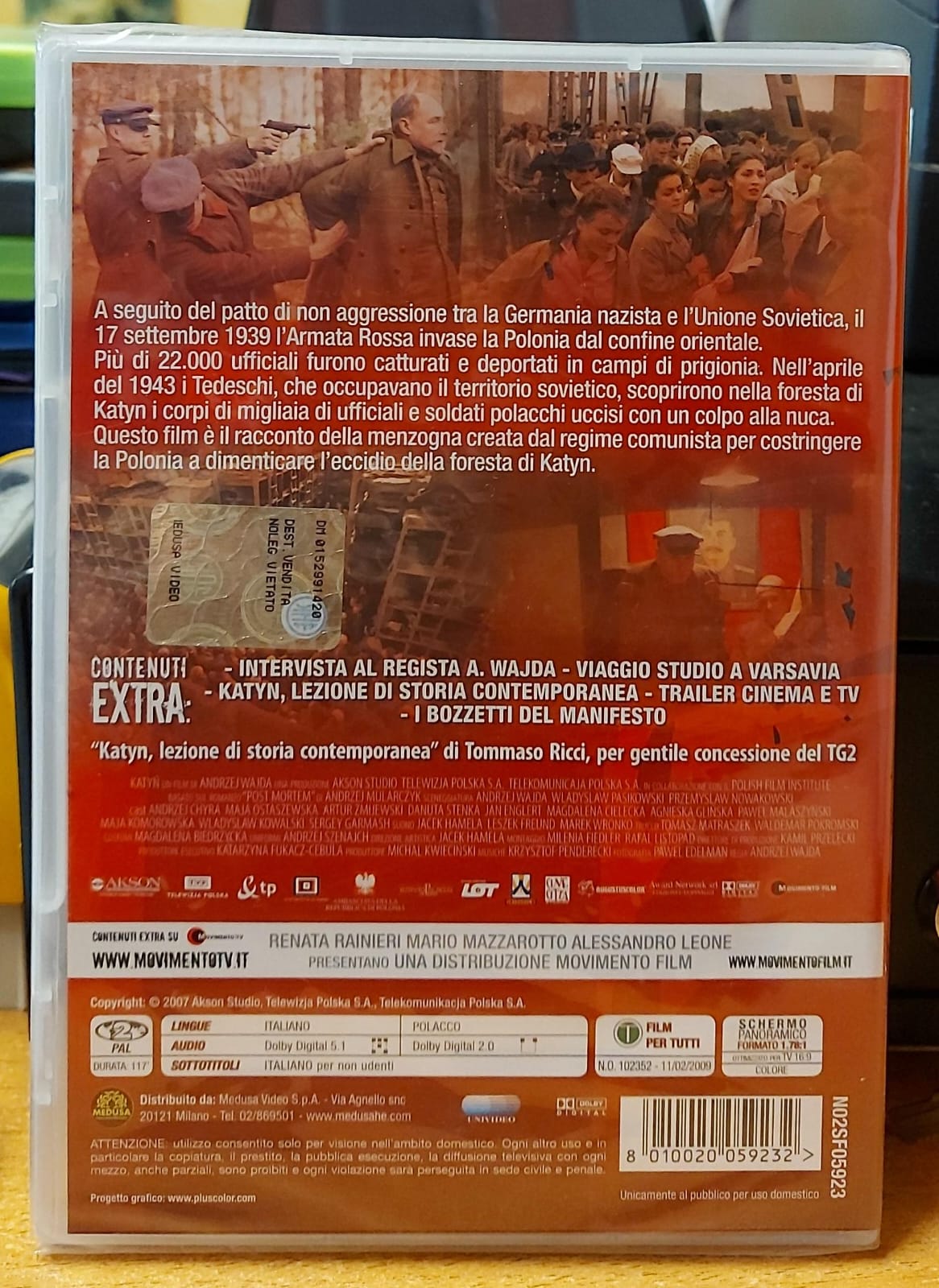 Katyn DVD – retro copertina e dettagli edizione