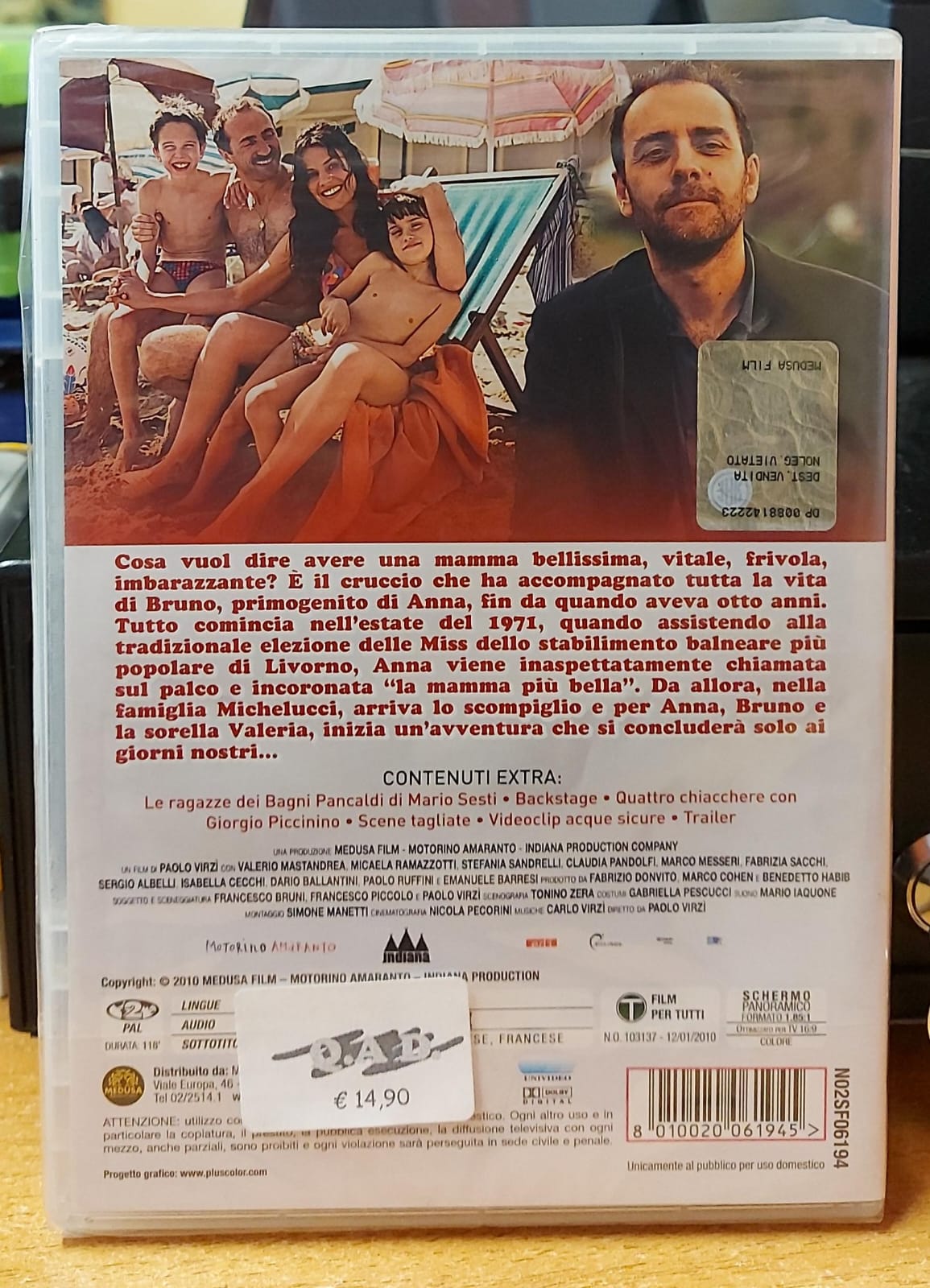 La prima cosa bella DVD – retro copertina e contenuti extra