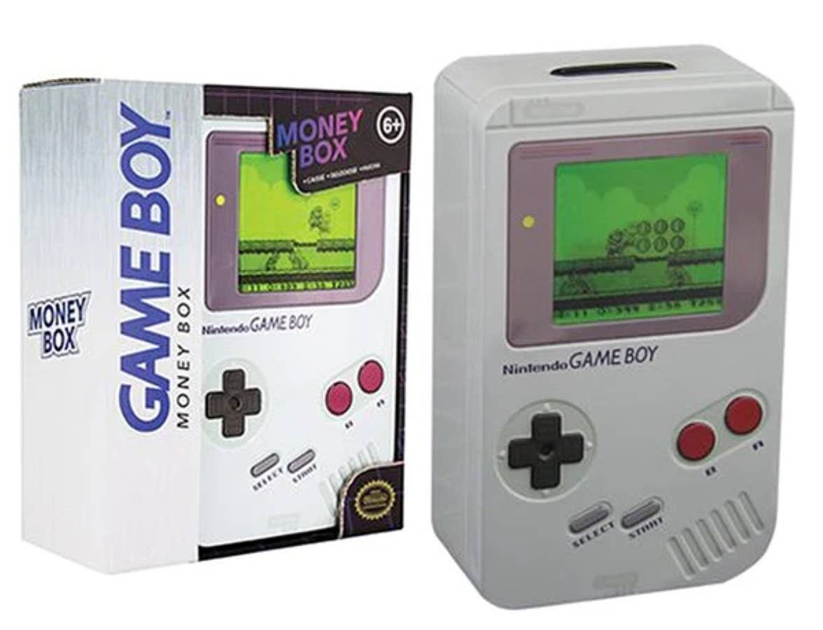 Salvadanaio in latta grigia Nintendo Game Boy