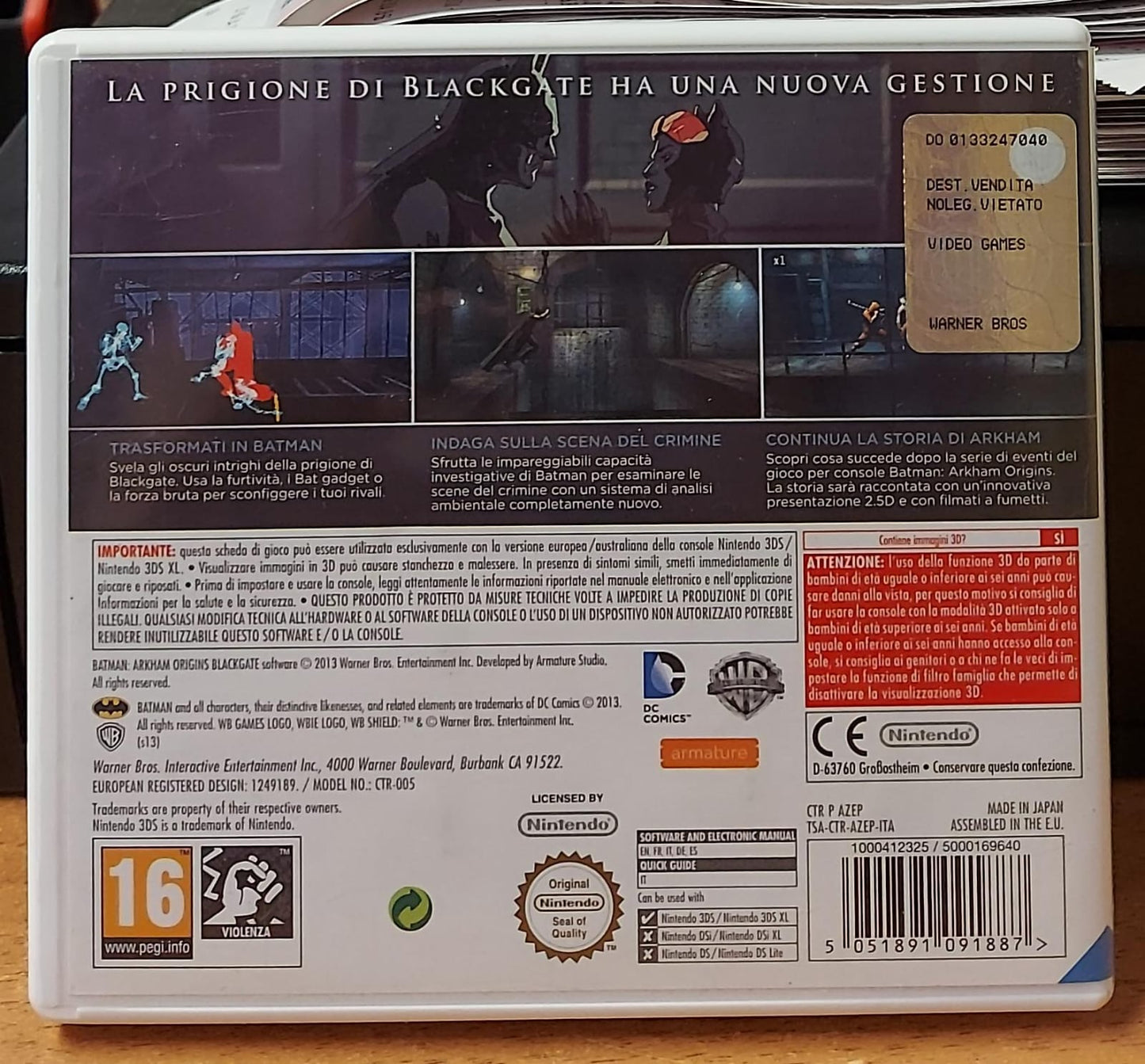 BATMAN ARKHAM ORIGINS BLACKGATE