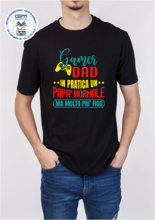 T-SHIRT GAMER DAD PIU FIGO