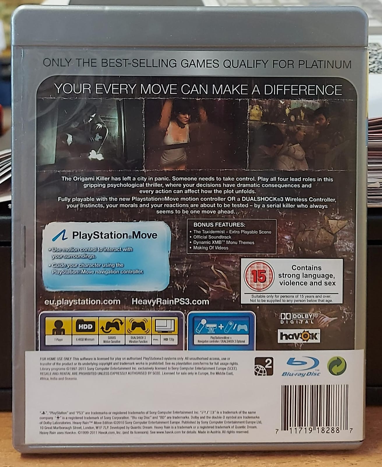 HEAVY RAIN MOVE EDITION - PLATINUM