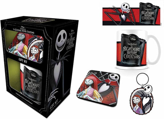 PYRAMID NIGHTMARE BEFORE CHRISTMAS (JACK&SALLY) MUG COASTER KEYCHAIN GIFT SET