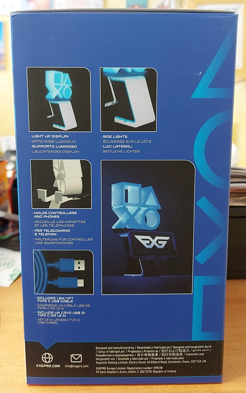 SUPPORTO ILLUMINATO PER JOYPAD O SMARTPHONE LOGO PLAYSTATION IKON