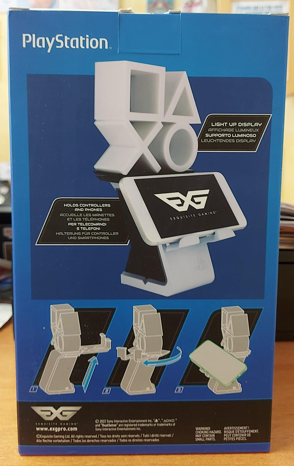 SUPPORTO ILLUMINATO PER JOYPAD O SMARTPHONE LOGO PLAYSTATION IKON