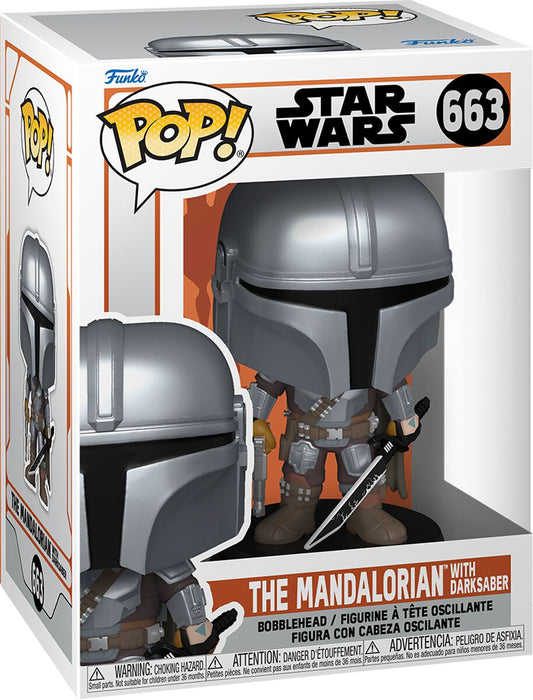 STAR WARS THE MANDALORIAN WITH DARKSABER 663 9 CM FUNKO POP!