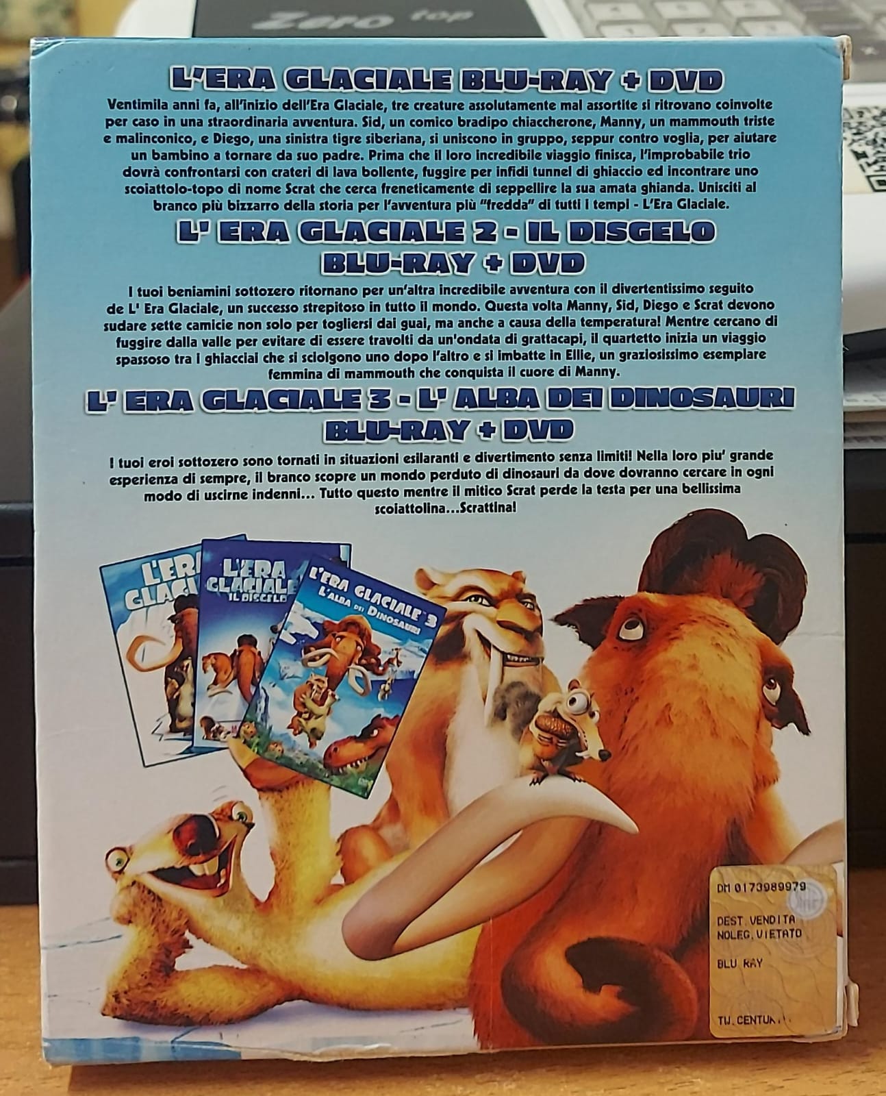 L'ERA GLACIALE 1,2 & 3 VERSIONI DVD E BLU-RAY